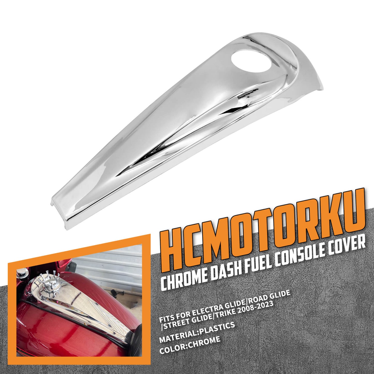 Fuel Tank Smooth Dash Console Chrome Fit For Touring Road Glide 2008-2020 | HCmotorku