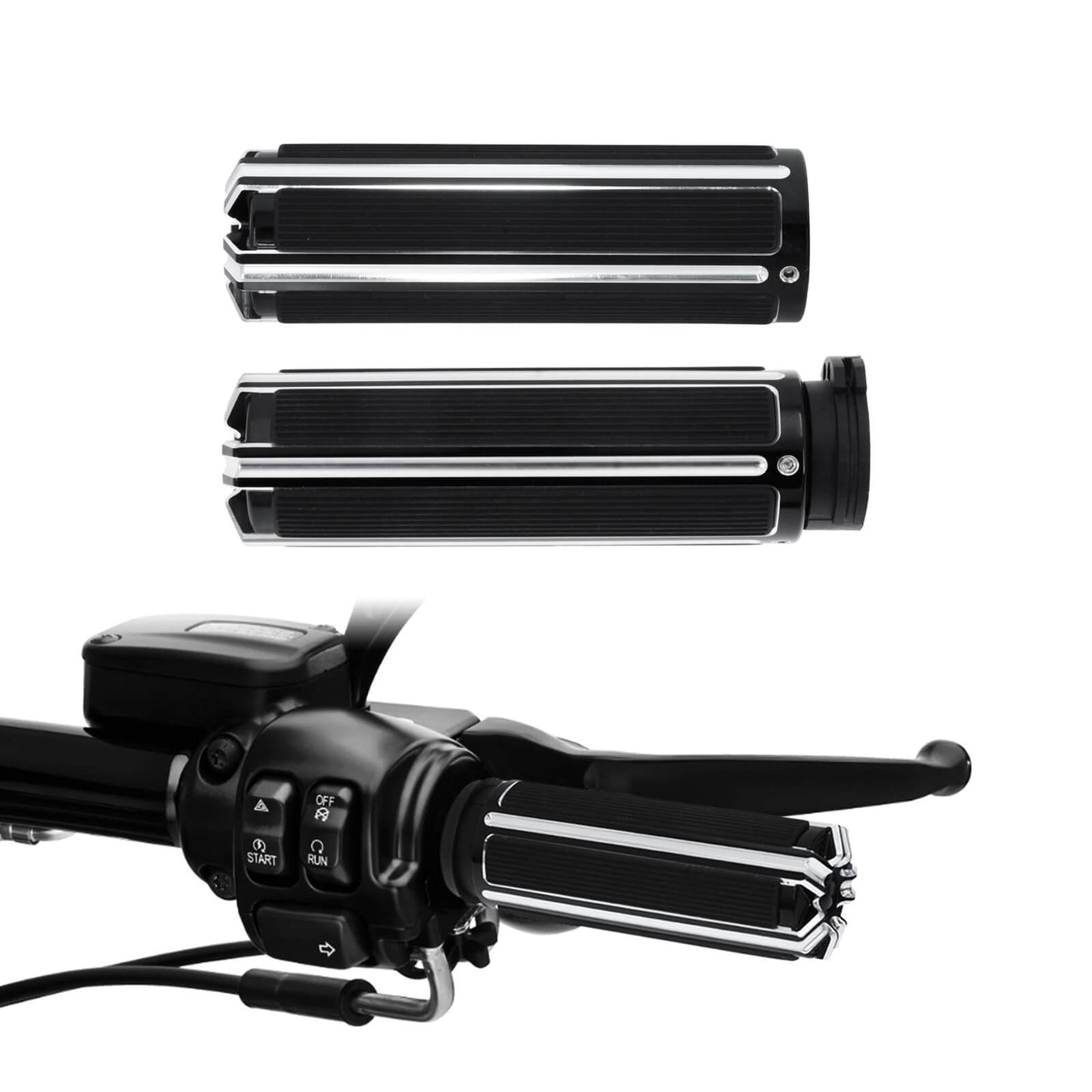 Pair 1" Motorcycle Handlebar Hand Grips Fit For Harley Dyna Touring Softail | HCmotorku