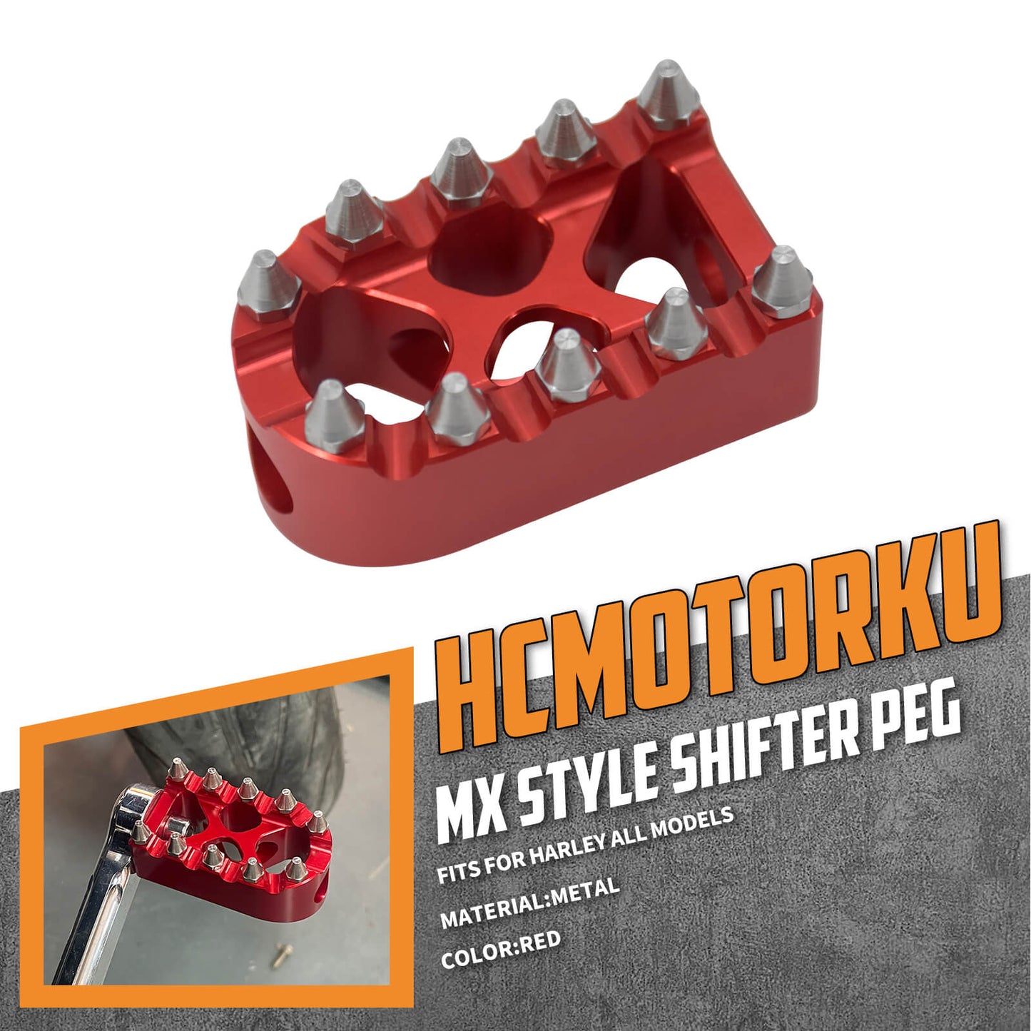 Gear Shifter Peg Brake Pegs MX Style Foot Pedal Fit For Harley | HCmotorku