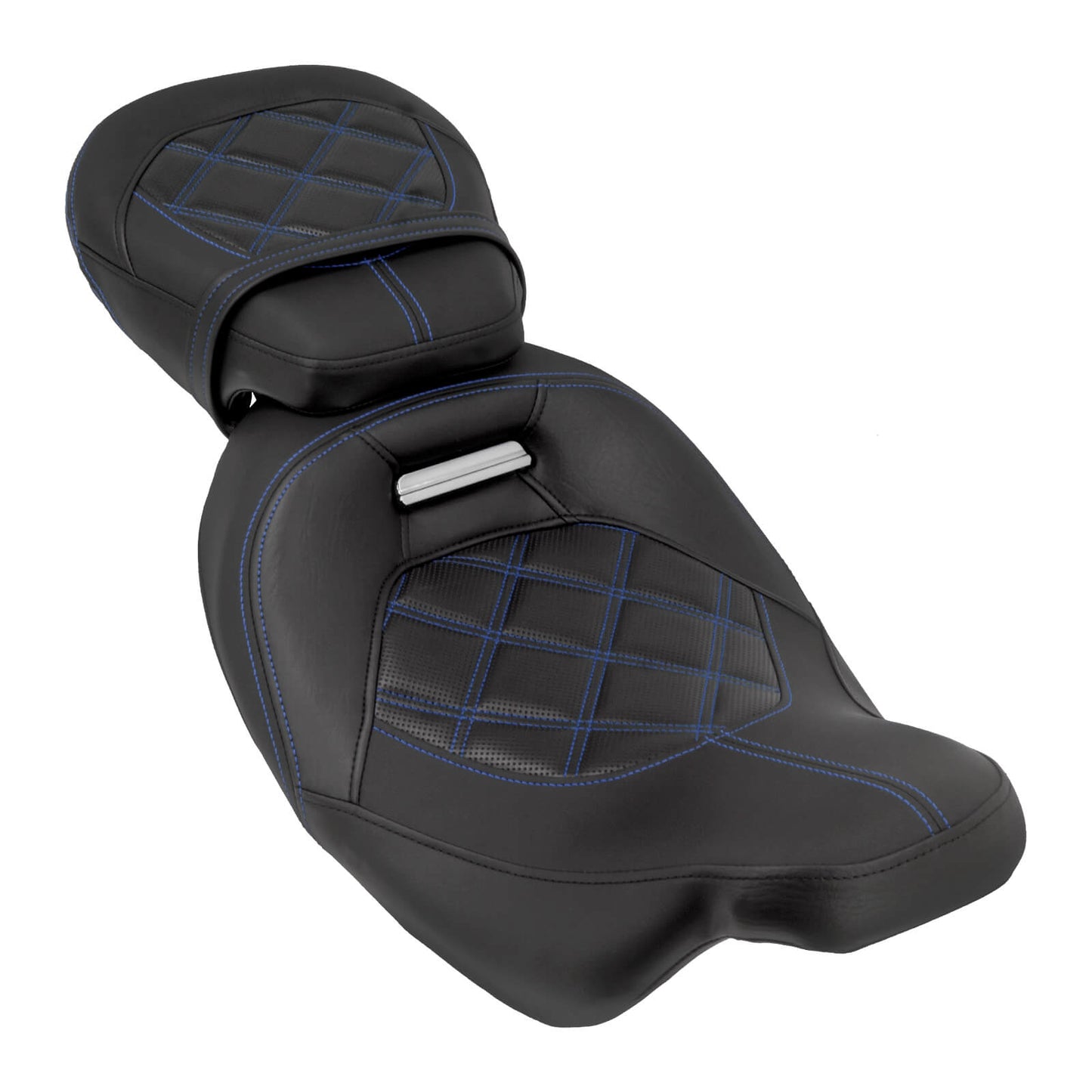 Low Profile Driver Passenger Pillion Seat Blue Fit For Haley Touring 2009-2023 | HCmotorku