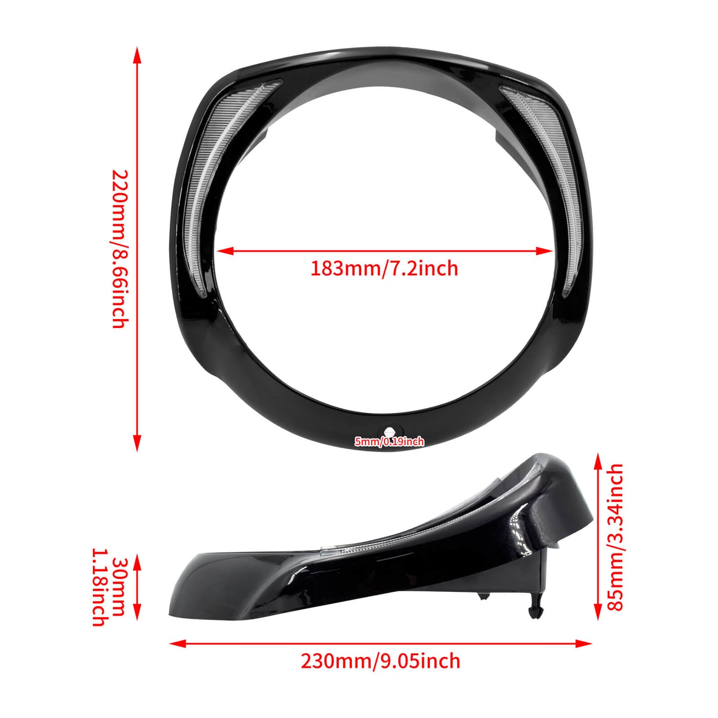 7" LED Headlight Trim Cover For Harley 2014-2024 | HCmotorku