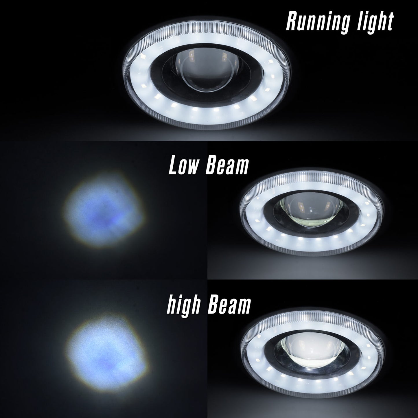 4.3" LED Headlight High Low w/ White Light Black Fit For Harley Sportster XL | HCmotorku