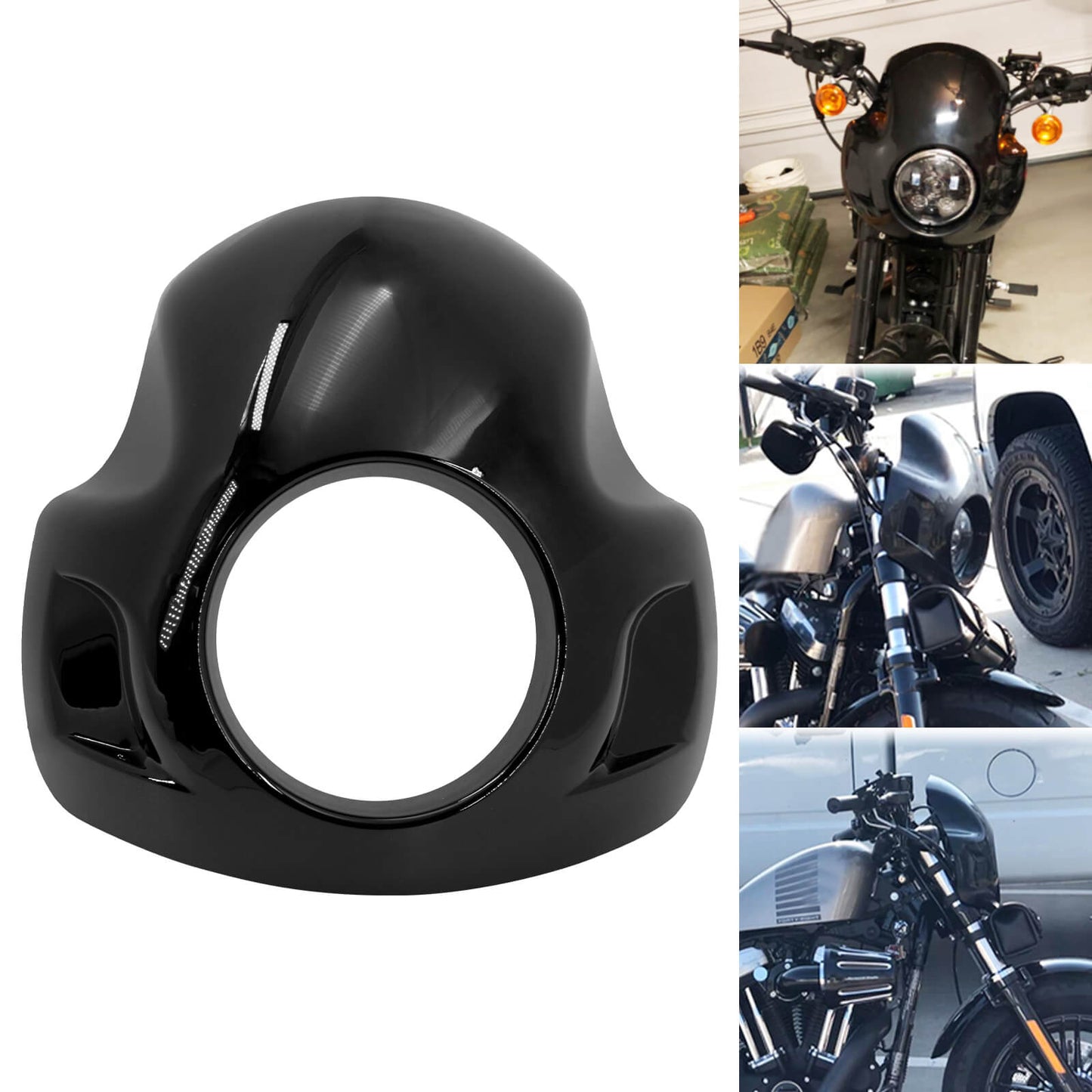 35-49MM Fork Front Windshield Fairing 5.75 Headlight Windscreen Fit For Harley | HCmotorku