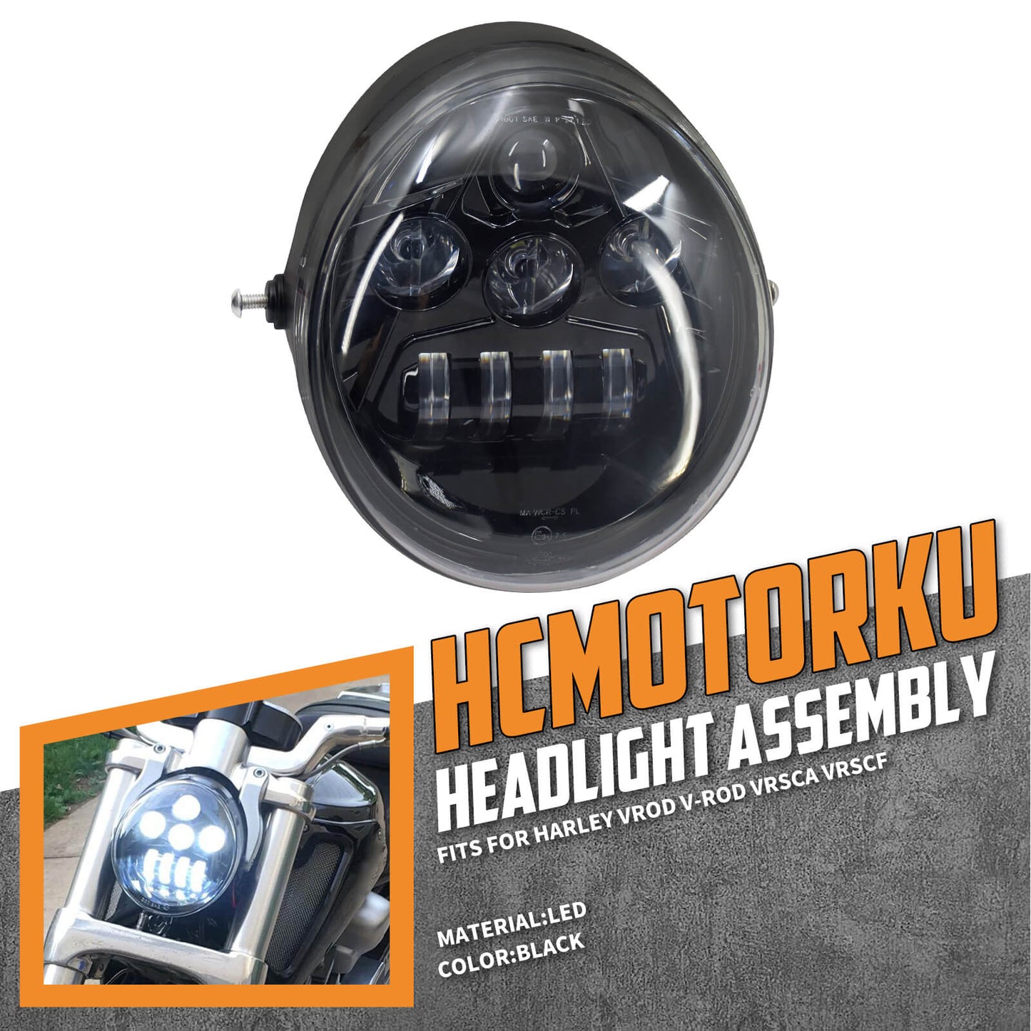 Headlight Assembly Head Lamp Protector LED Fit For Harley V-Rod | HCmotorku