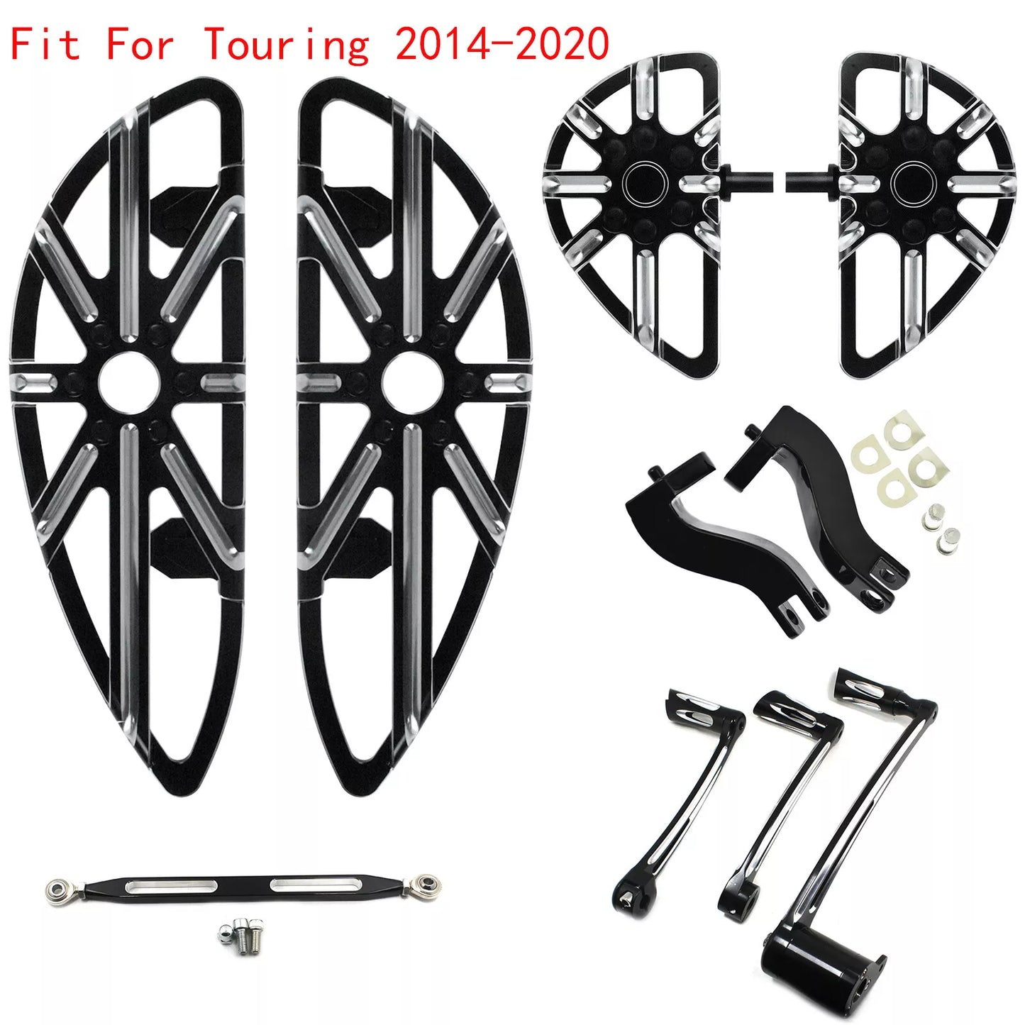 Floorboard Set Brake Shifter Lever Pegs Linkage Fit For Harley Touring 2014-UP 2024 Ultra Limited | HCmotorku