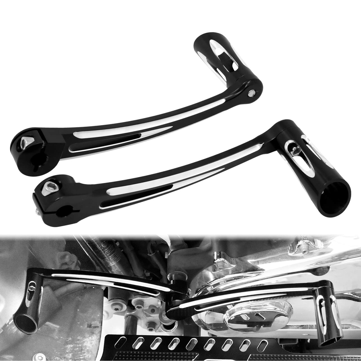 Floorboard Set Brake Shifter Lever Pegs Linkage Fit For Harley Touring 2014-UP 2024 Ultra Limited | HCmotorku