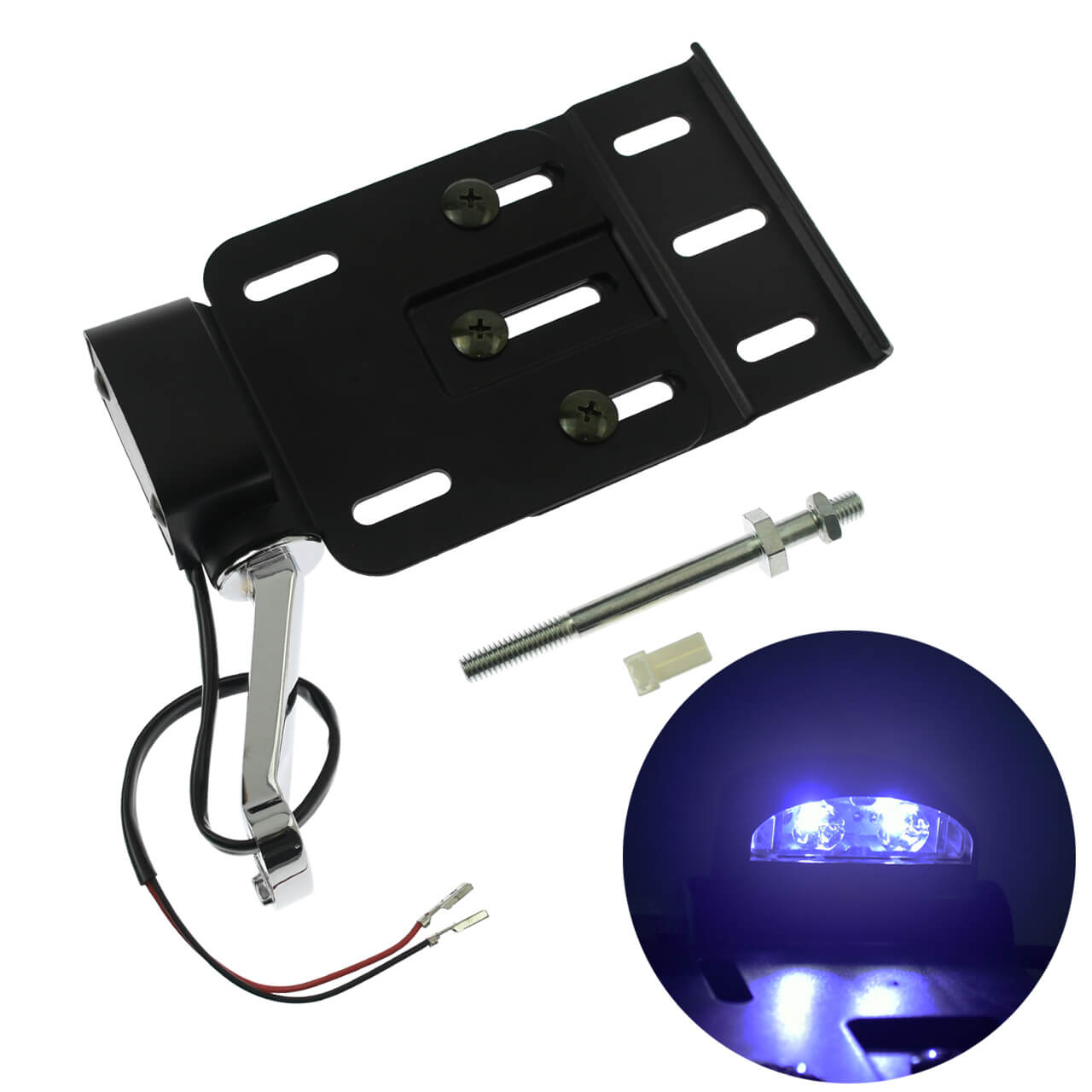 thumbnail image 2 of TCMT LED Side Mount License Plate Bracket For Harley Sportster XL 883 XL1200 – Black 2 of 6