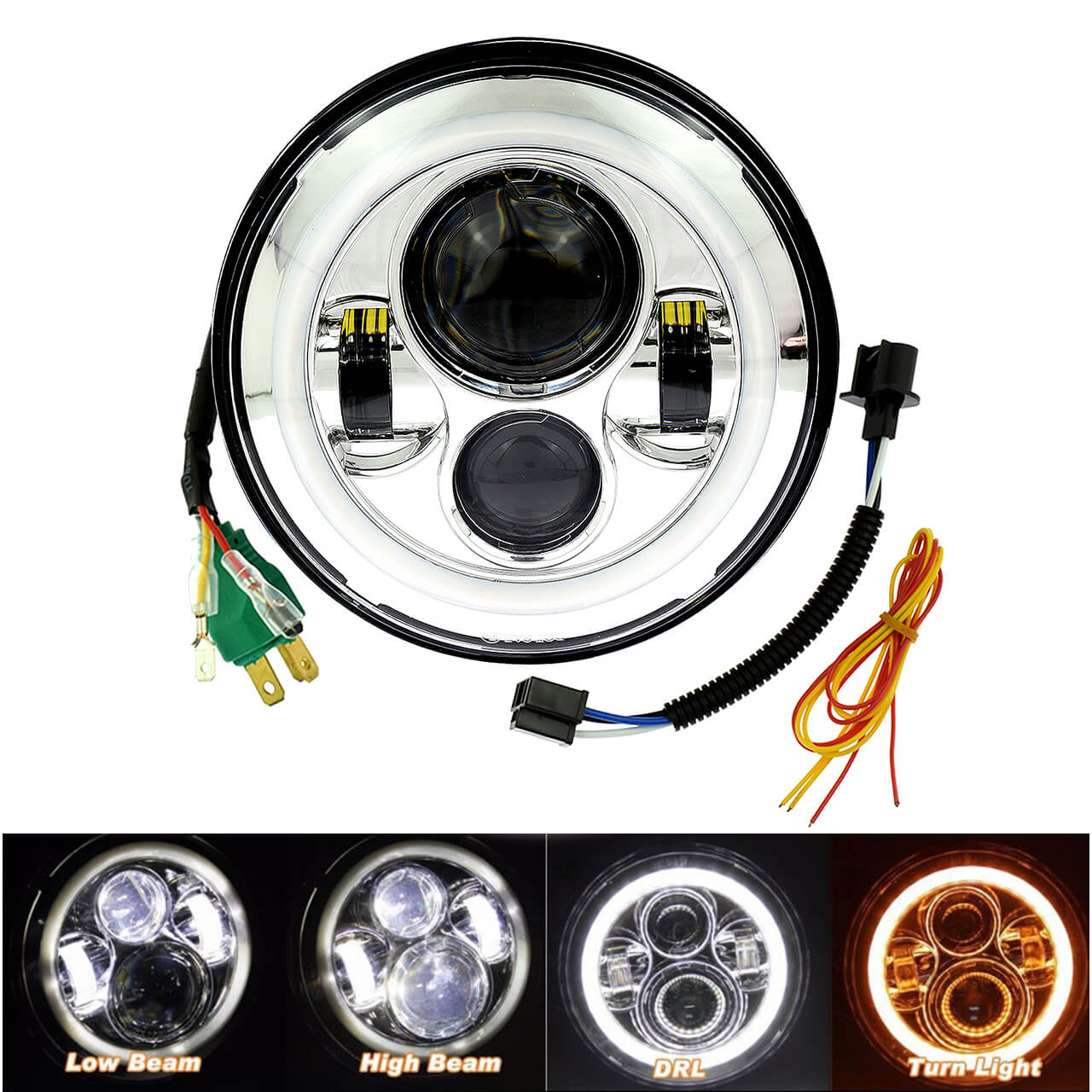 7inch LED H4 H13 Projector Running Light Headlight for Harley ‘12-’16 FLD '94-'25 Touring | HCmotorku