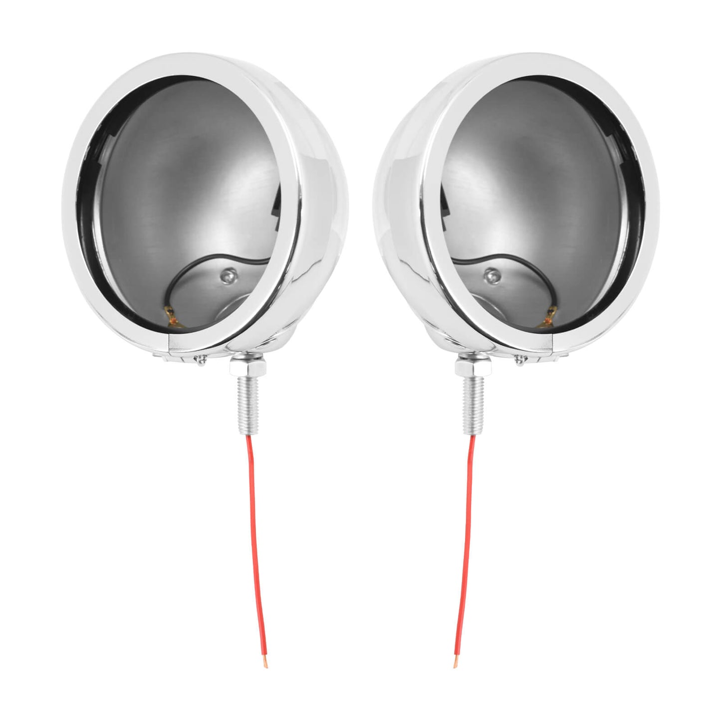 2x 4.5" Auxiliary Fog Passing Light Housing Chrome For Harley Road Electra Glide | HCmotorku