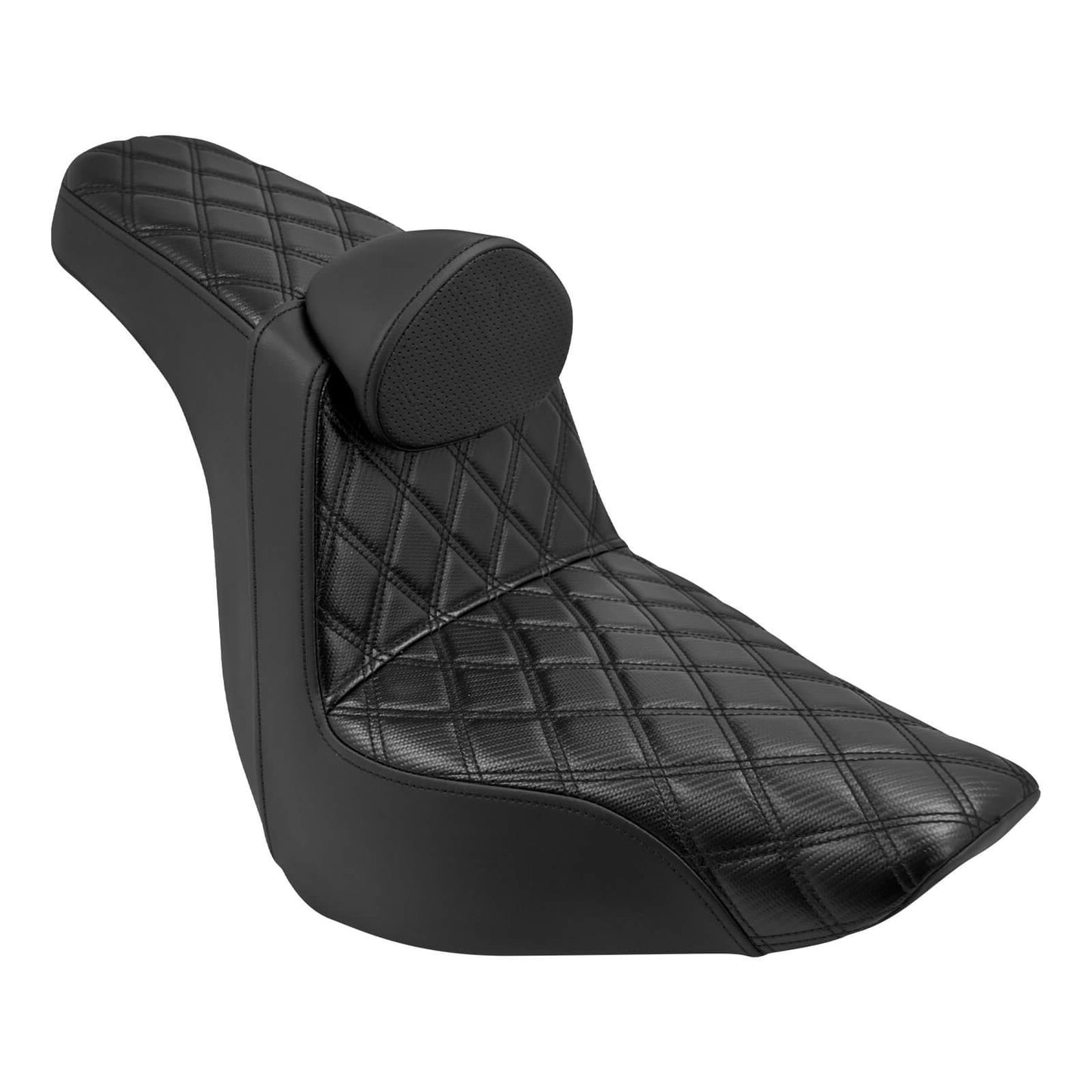 Driver Passenger Gel Seat w/ Backrest Black For Harley Low Rider FXLRST 2018-2024 | HCmotorku
