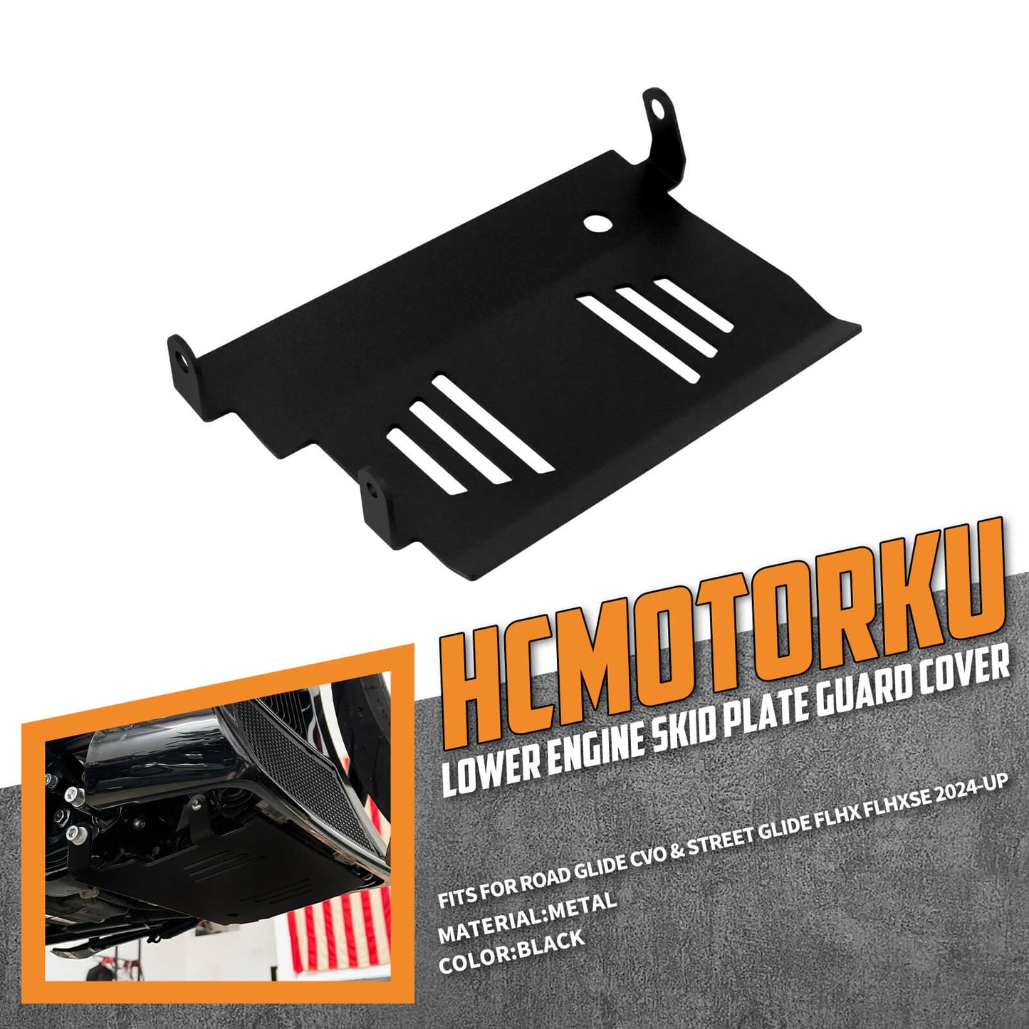 Skid Plate Lower Engine Chassis Protector For Harley Touring 2024-UP | HCmotorku