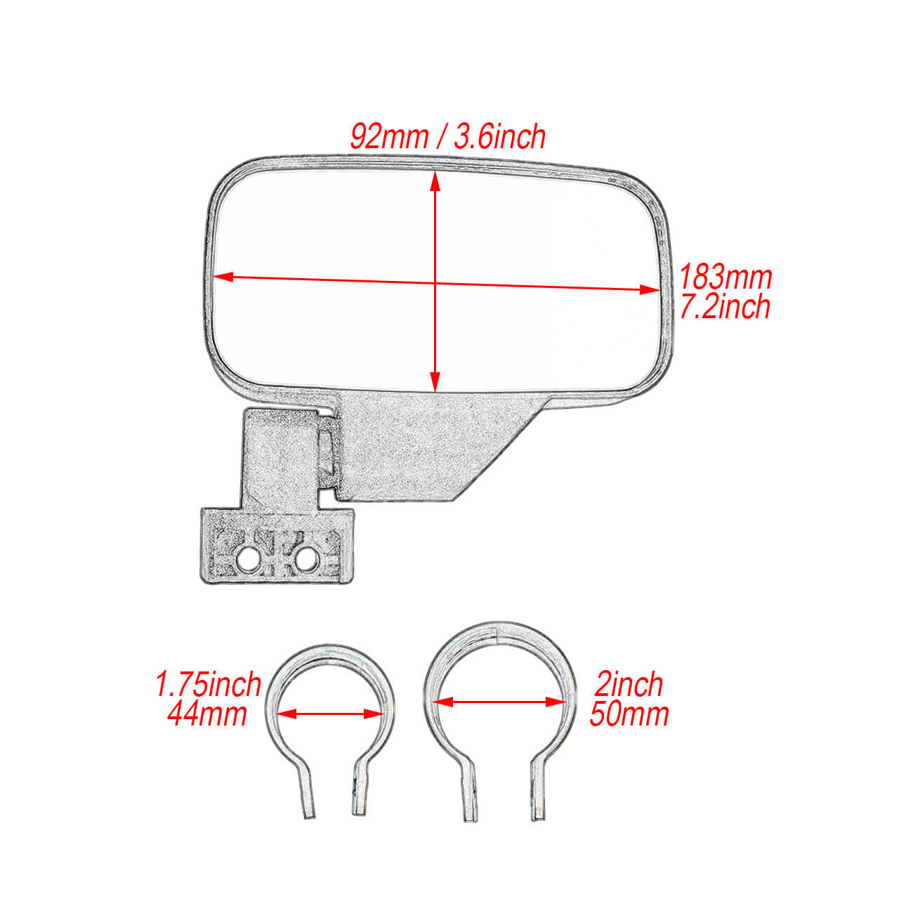 1.75" 2" Motorcycle Side Mirrors for Cafe Racer For UTV Polaris RZR | HCmotorku