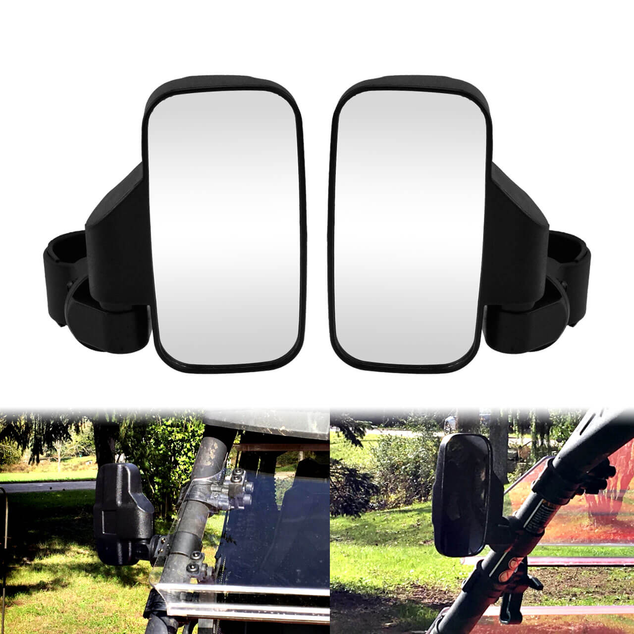 1.75" 2" Motorcycle Side Mirrors for Cafe Racer For UTV Polaris RZR | HCmotorku