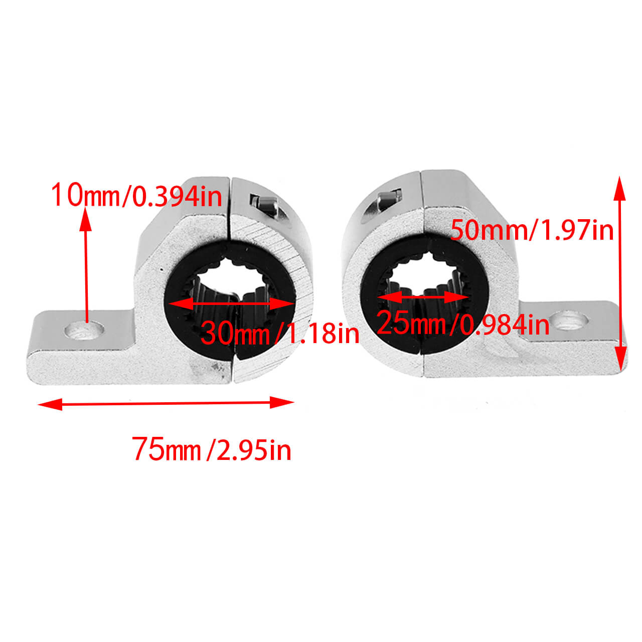 2x 1-1 1/4" LED Light Bull Bar Mount Bracket Tube Clamp For ATV Truck Silver | HCmotorku