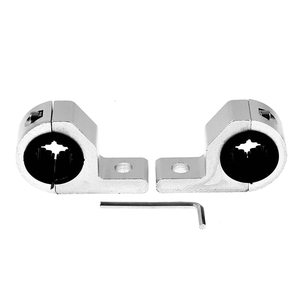 2x 1-1 1/4" LED Light Bull Bar Mount Bracket Tube Clamp For ATV Truck Silver | HCmotorku