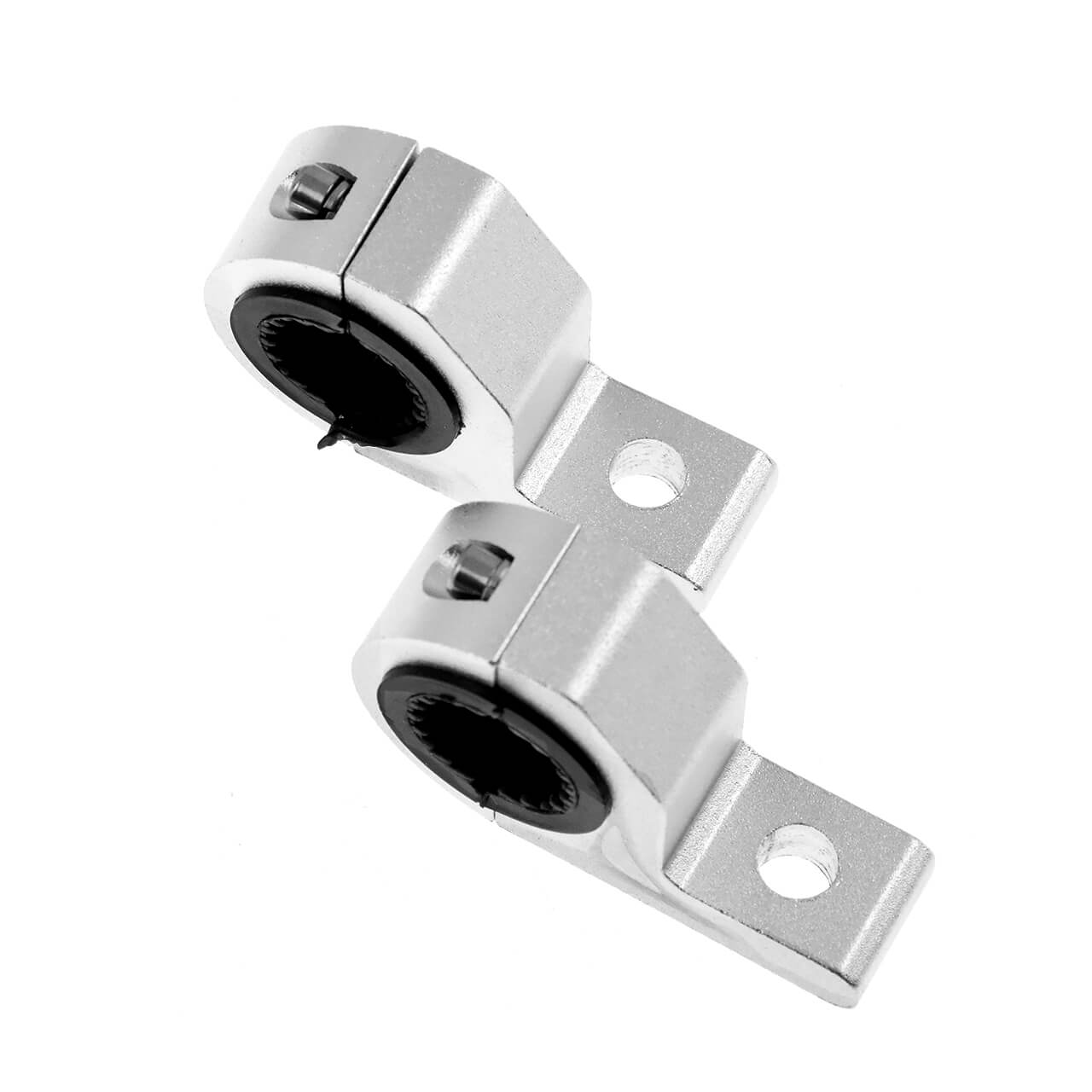 2x 1-1 1/4" LED Light Bull Bar Mount Bracket Tube Clamp For ATV Truck Silver | HCmotorku
