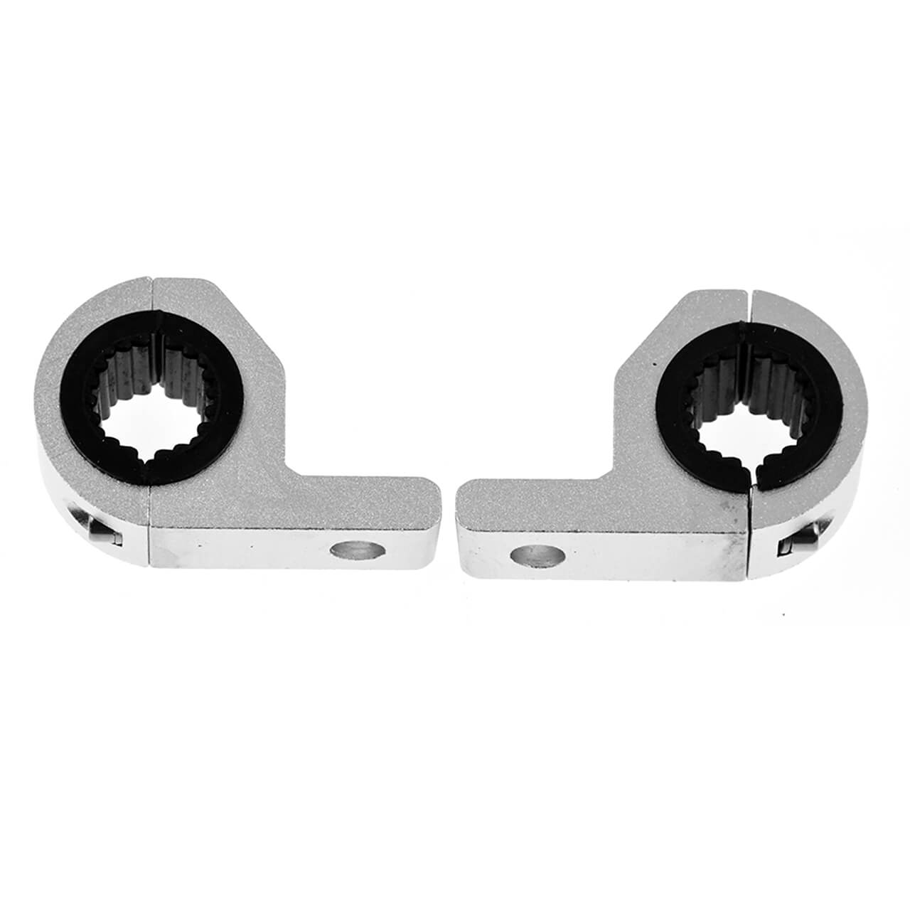 2x 1-1 1/4" LED Light Bull Bar Mount Bracket Tube Clamp For ATV Truck Silver | HCmotorku