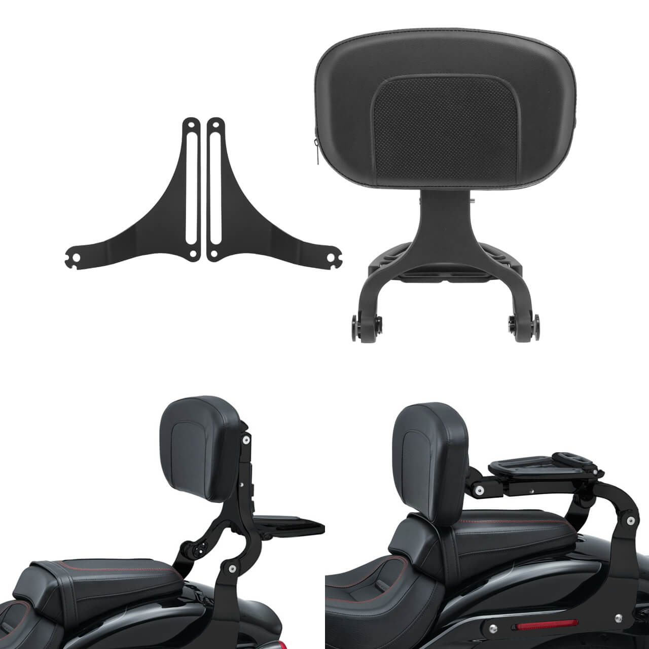 Driver Passenger Rider Backrest Black Fit For Harley Softail Fatboy 2018-2022 | HCmotorku