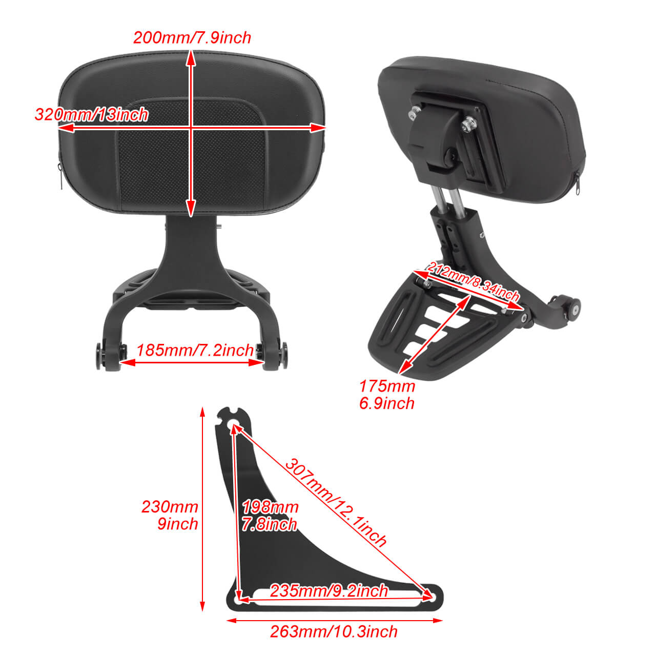 Driver Passenger Rider Backrest Black Fit For Harley Softail Fatboy 2018-2022 | HCmotorku