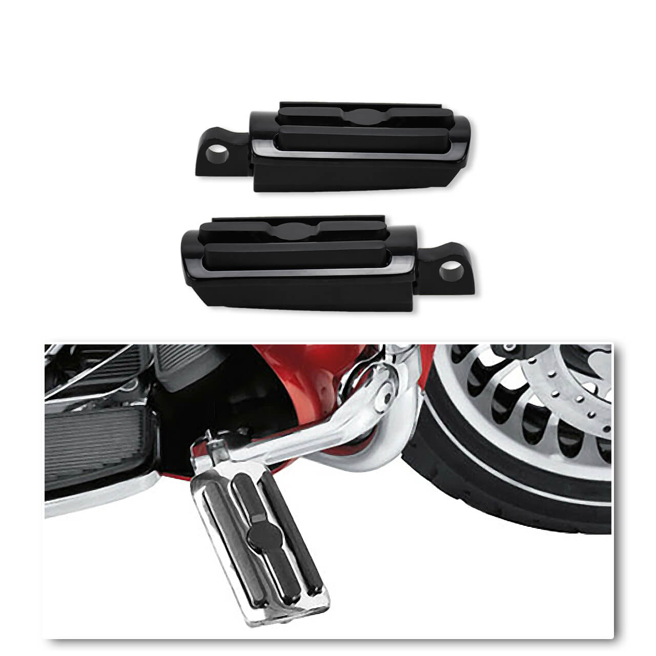 Passenger Highway Foot Pegs Man Footrest Black For Harley Sportster Softail | HCmotorku