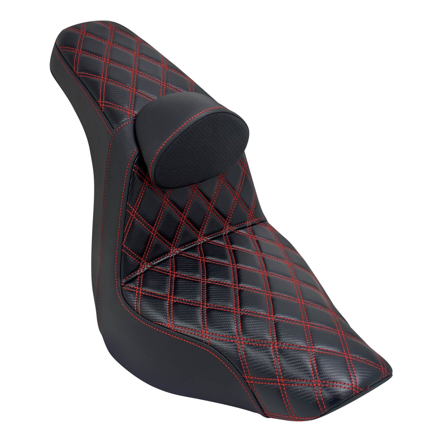 Driver Passenger Gel Seat Red Line w/ Backrest For Harley Low Rider 2018-2024 | HCmotorku