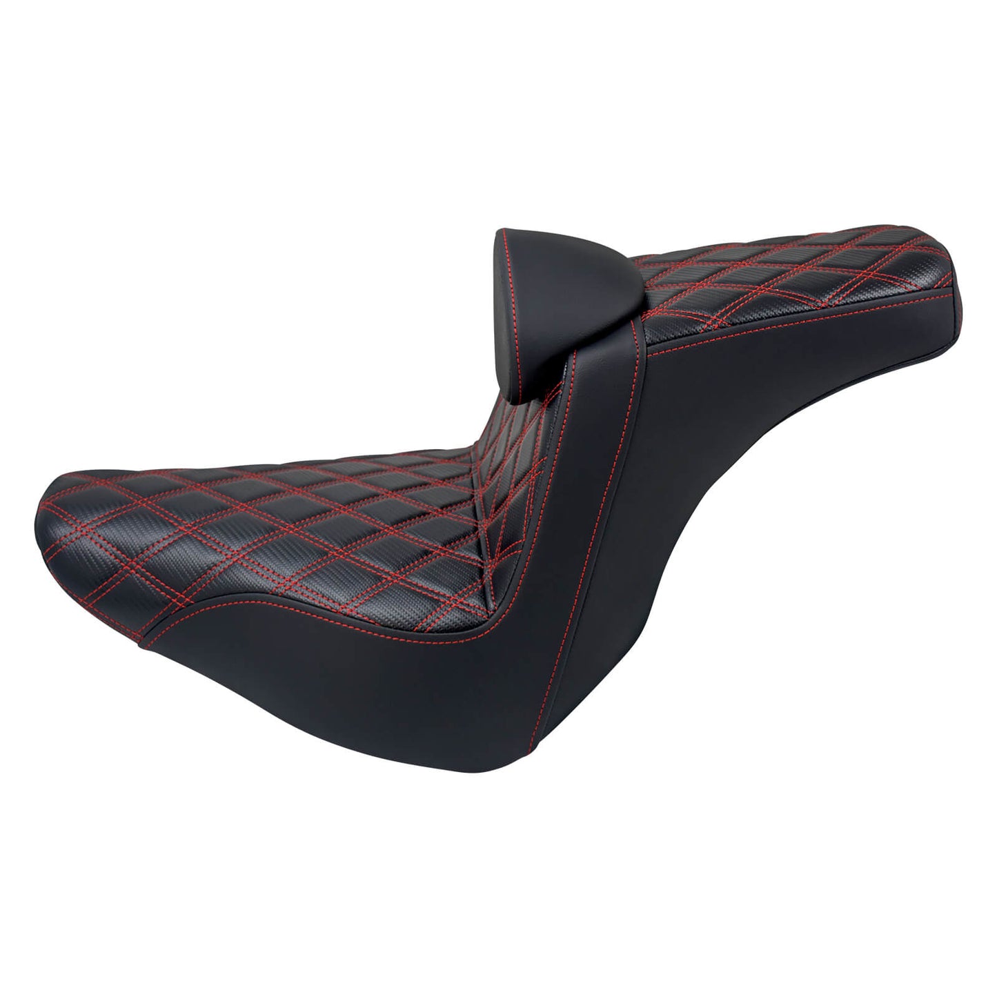 Driver Passenger Gel Seat Red Line w/ Backrest For Harley Low Rider 2018-2024 | HCmotorku