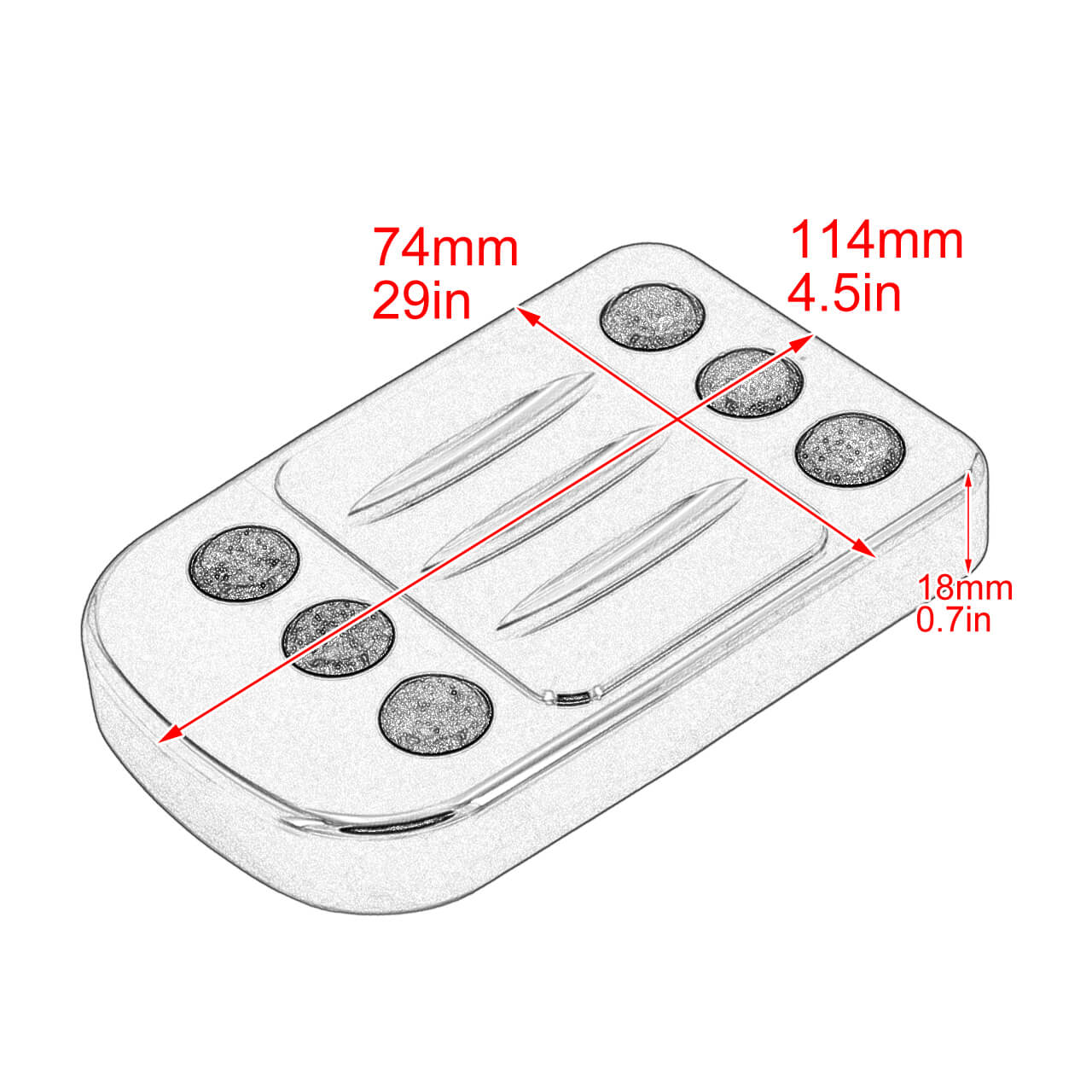 Brake Pedal Pad Cover Chrome Fit Harley Touring Electra Street Glide 1980-2025 | HCmotorku
