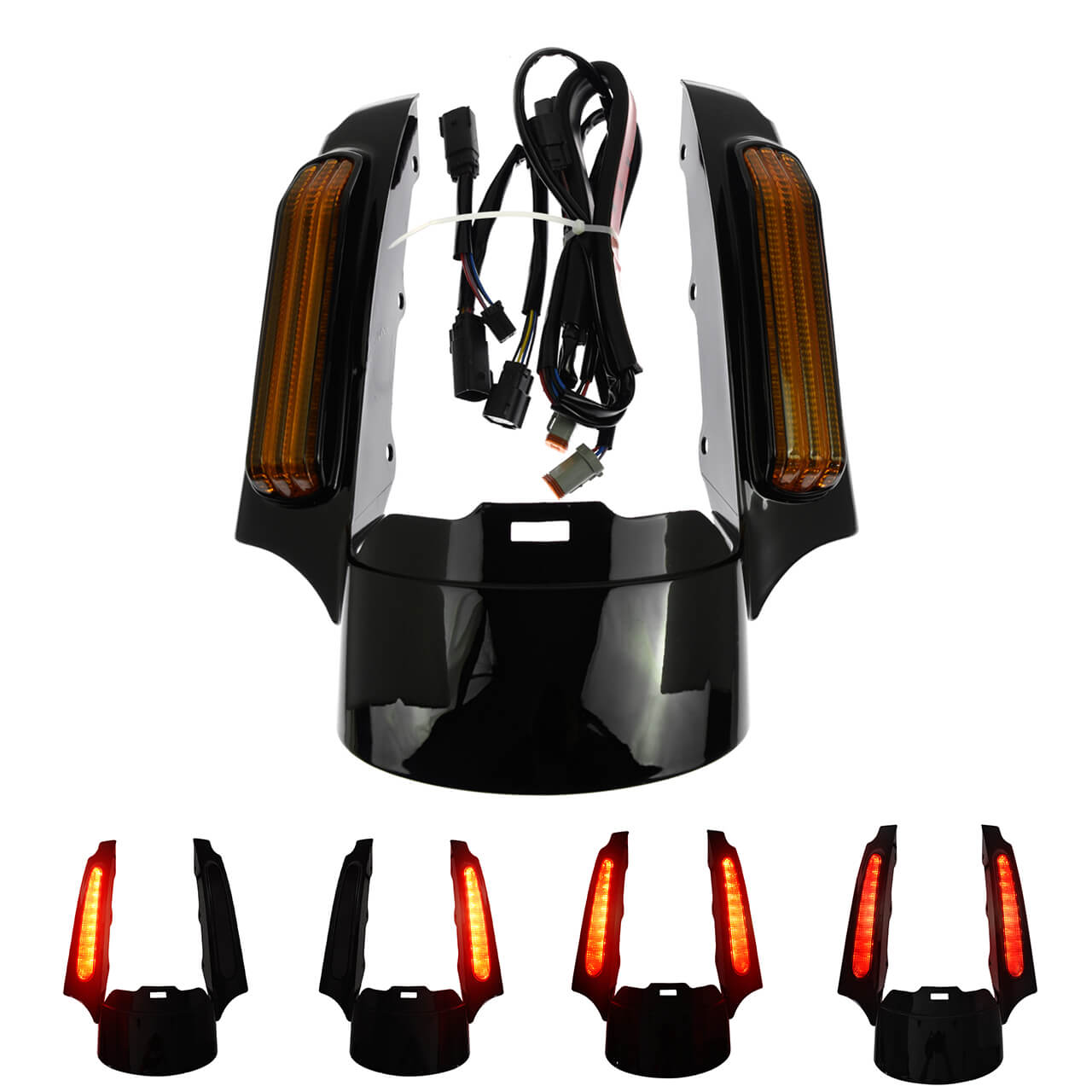 Rear Fender Extension Turn Signal Brake Running Fit For Harley Touring 2014-2025 | HCmotorku