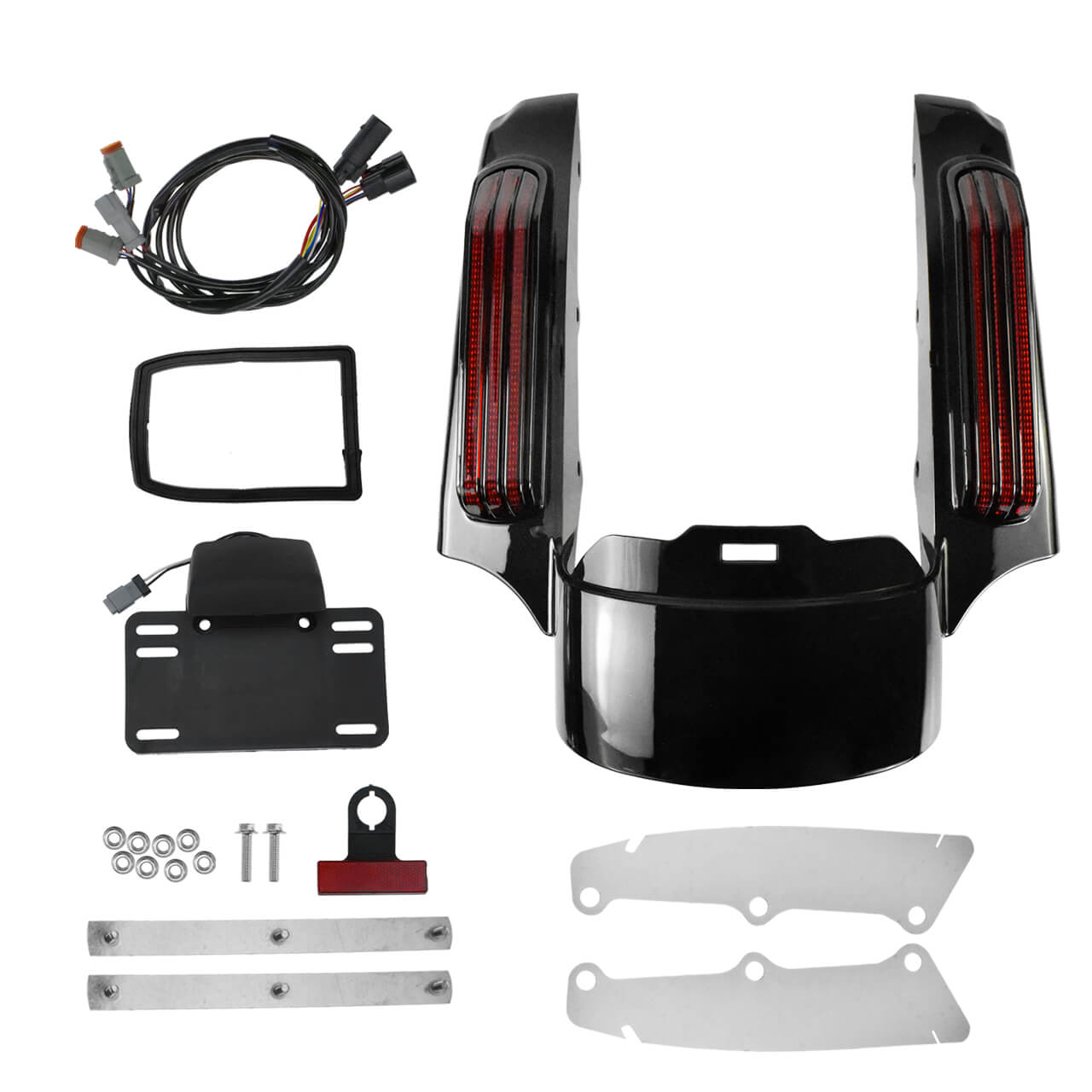Rear Fender Fascia LED Light w/ Red Lens For Harley Touring Road Street Glide 2014-2025 | HCmotorku