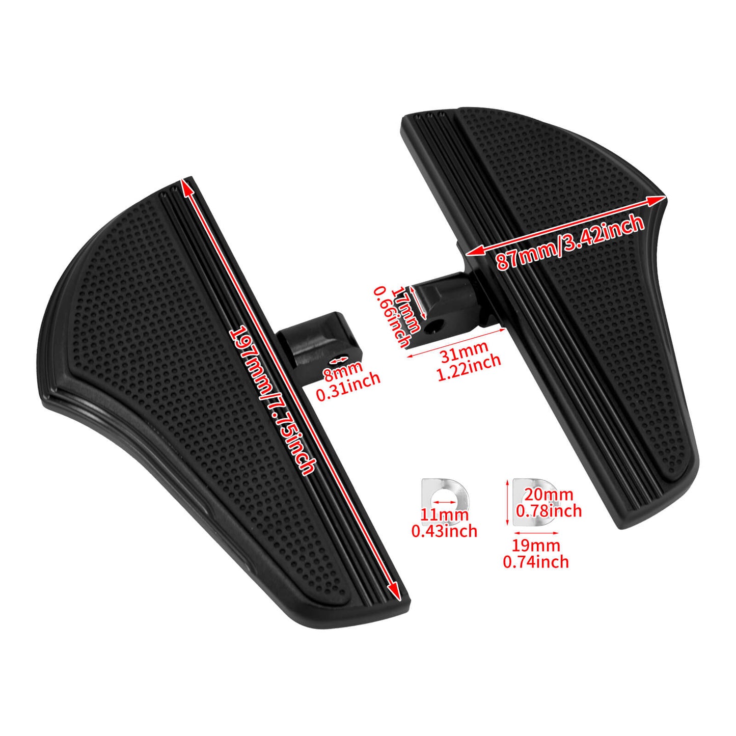 Passenger Rear Floorboards Defiance Mount Foot Pegs Fit Indian Dark Horse | HCmotorku