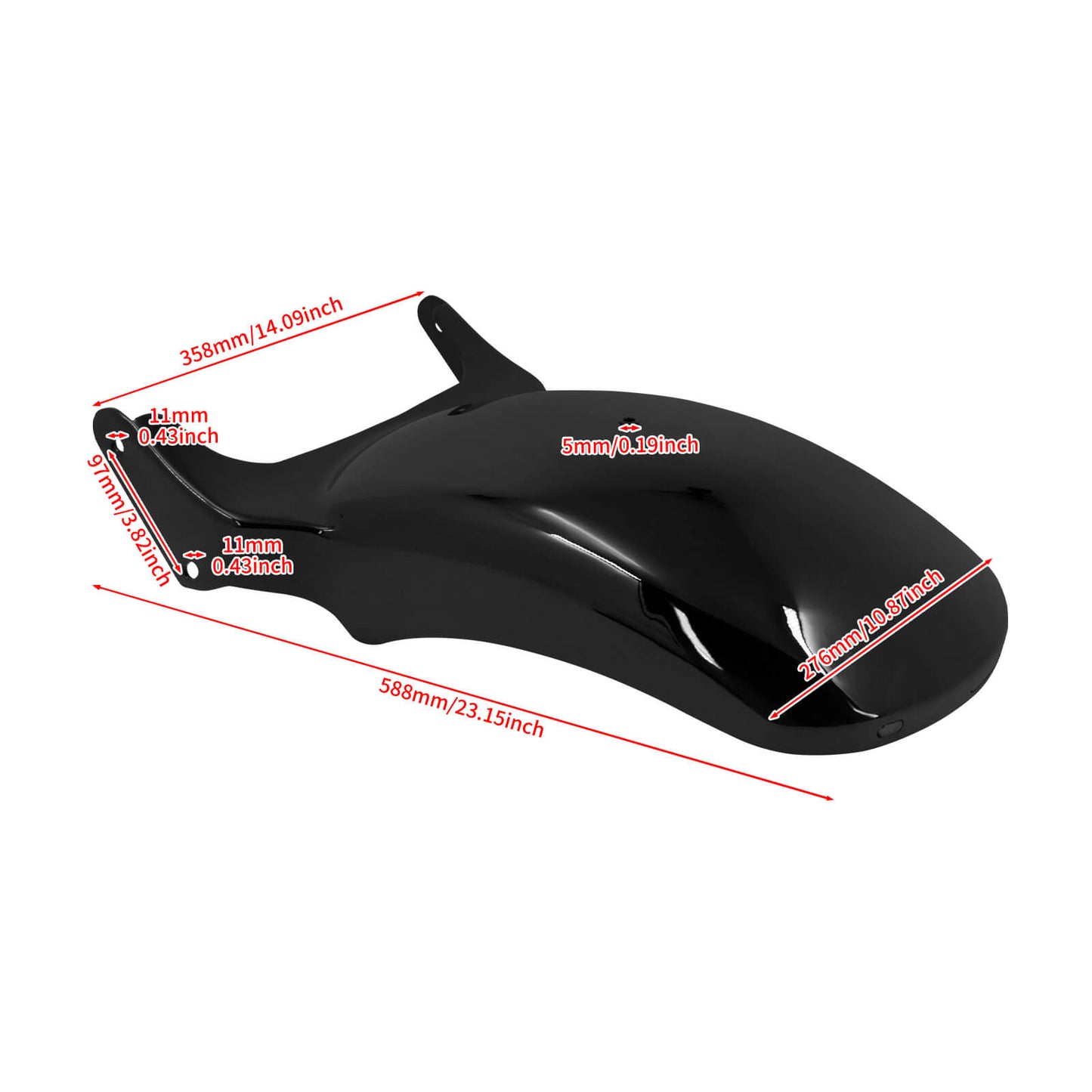Rear Short Fender W/ LED Light For Harley Softail Breakout FXSB Rocker 2008-2017 | HCmotorku