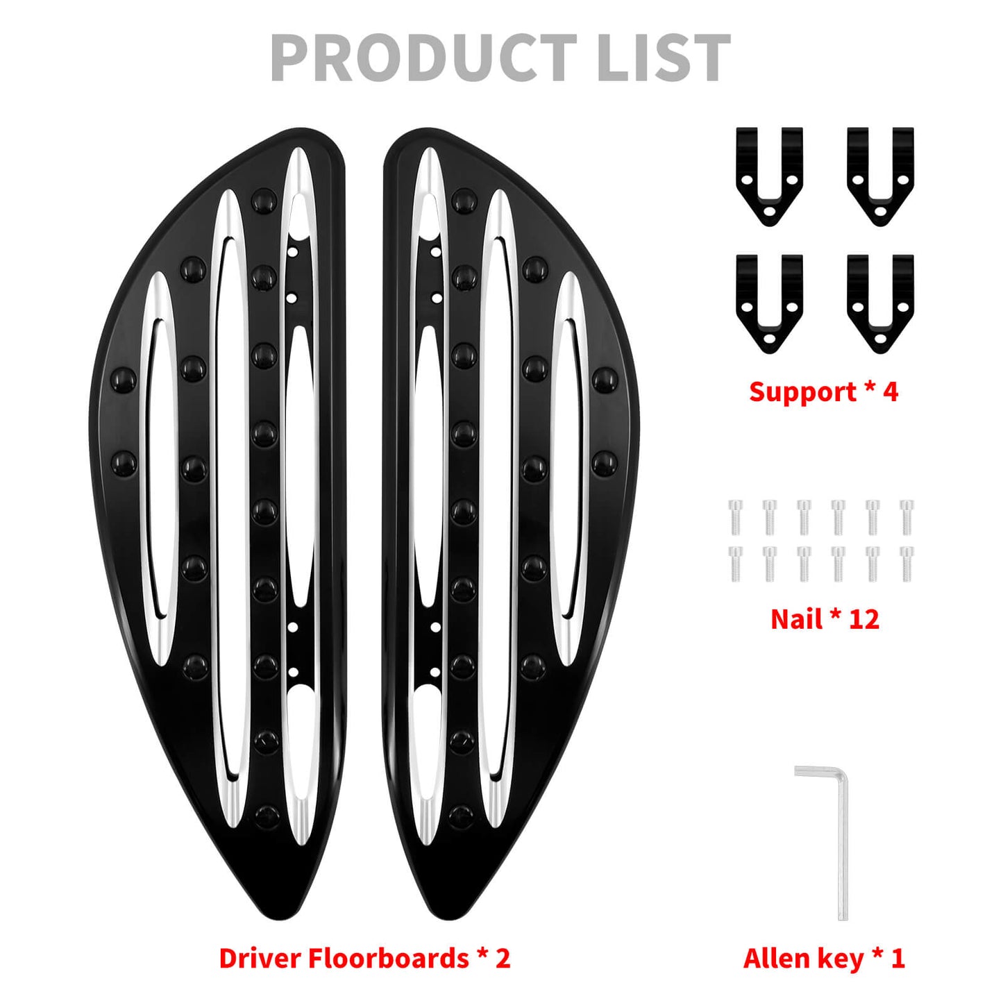 Stretched Rider Floorboards Footboards Black Fit Harley FLD Touring 2025 | HCmotorku