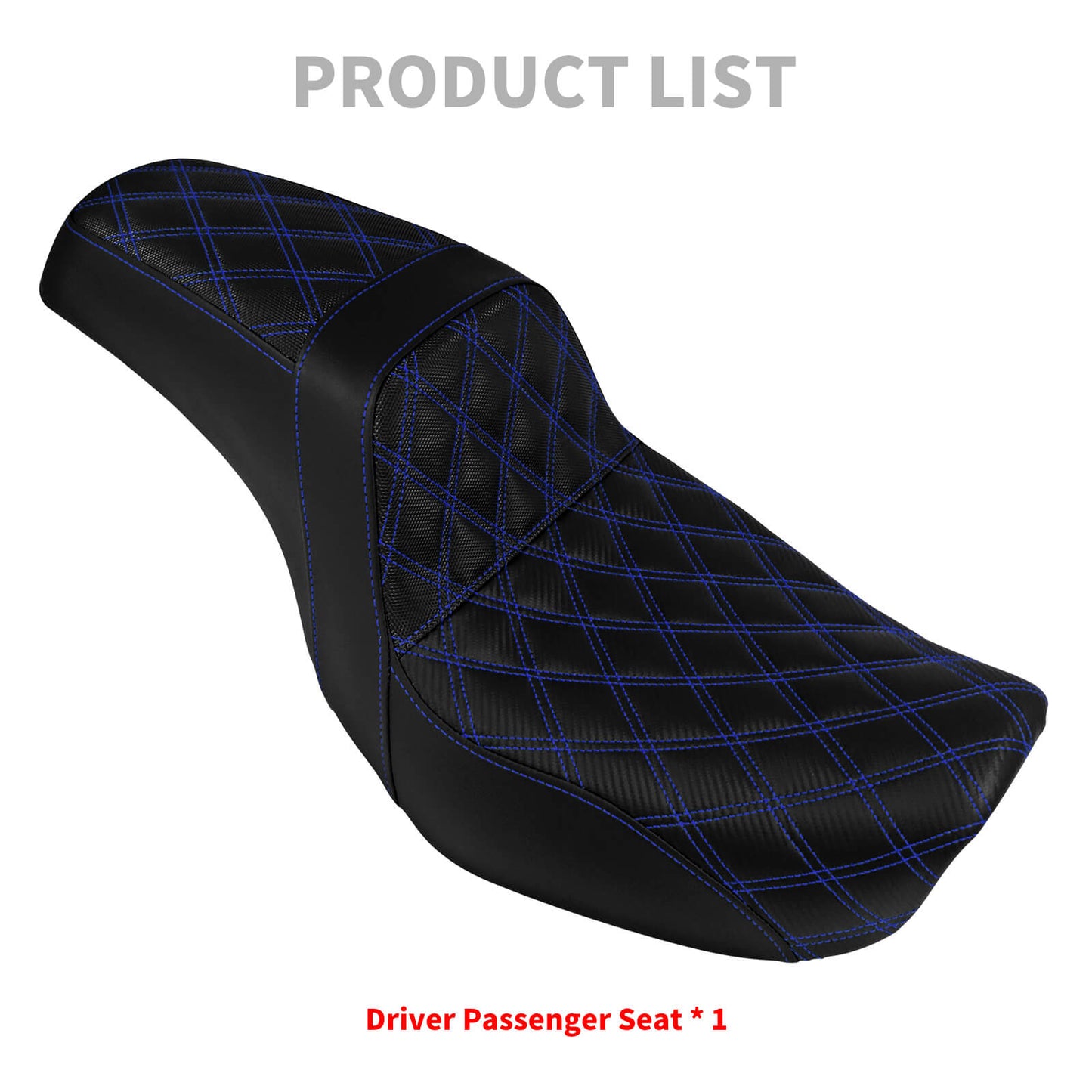 Two-Up Seat Rider Passenger Blue Line Fit For Harley Dyna 2006-2017 | HCmotorku