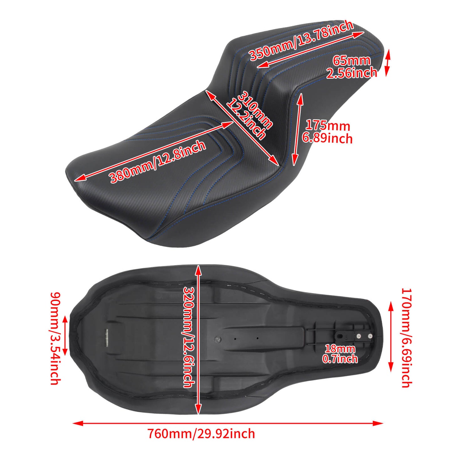 Driver & Passenger Seat Blue For Harley Touring 2009-2023 | HCmotorku