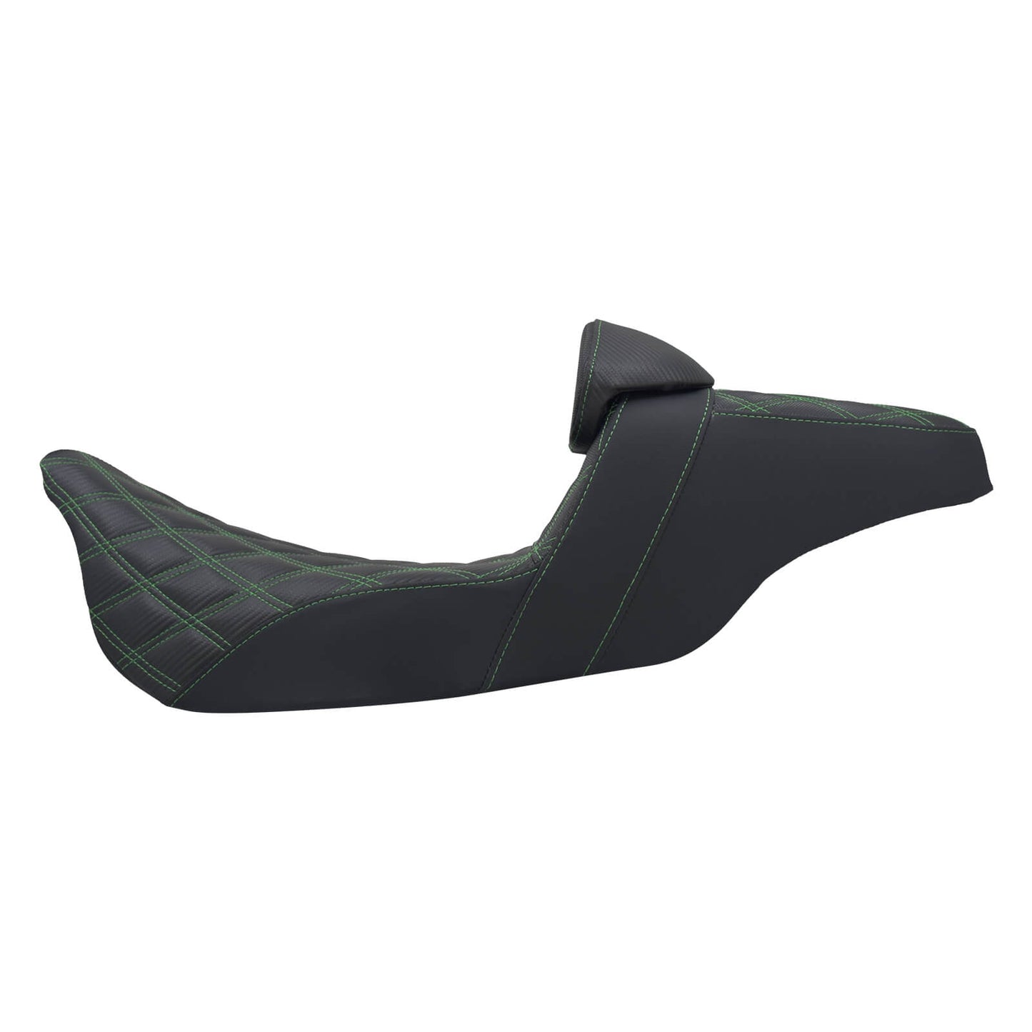 Driver Passenger Seat Cushion Pad Seat Pillion Backrest Green Stitching For Harley Touring 2009-UP | HCmotorku