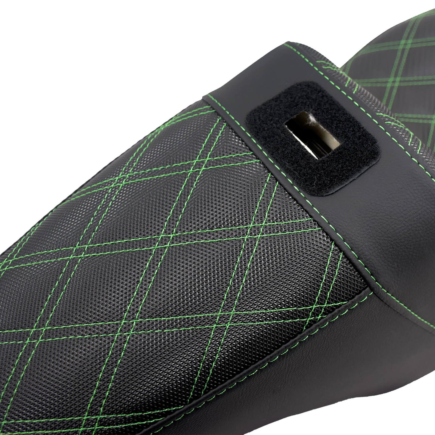Driver Passenger Seat Cushion Pad Seat Pillion Backrest Green Stitching For Harley Touring 2009-UP | HCmotorku