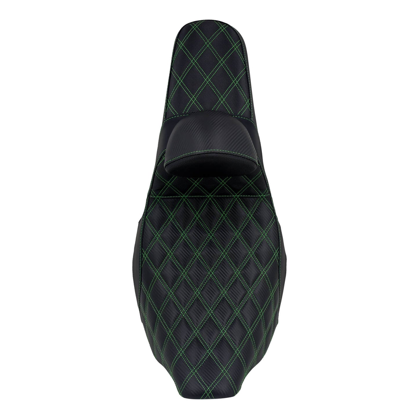Driver Passenger Seat Cushion Pad Seat Pillion Backrest Green Stitching For Harley Touring 2009-UP | HCmotorku