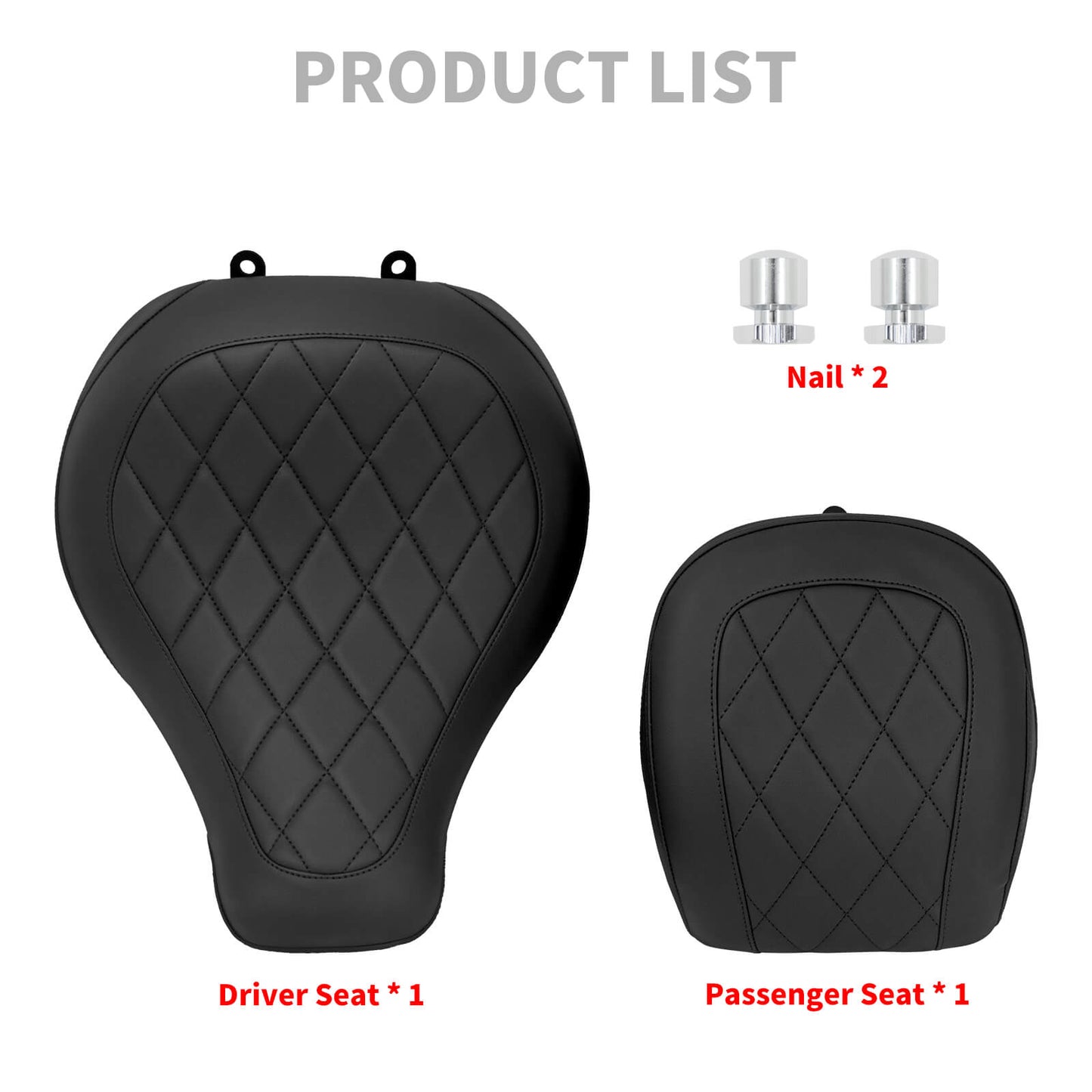 Driver Solo Seat Passenger Pillion Cushion Black Fit For Harley Fat Boy 2018-2024 | HCmotorku