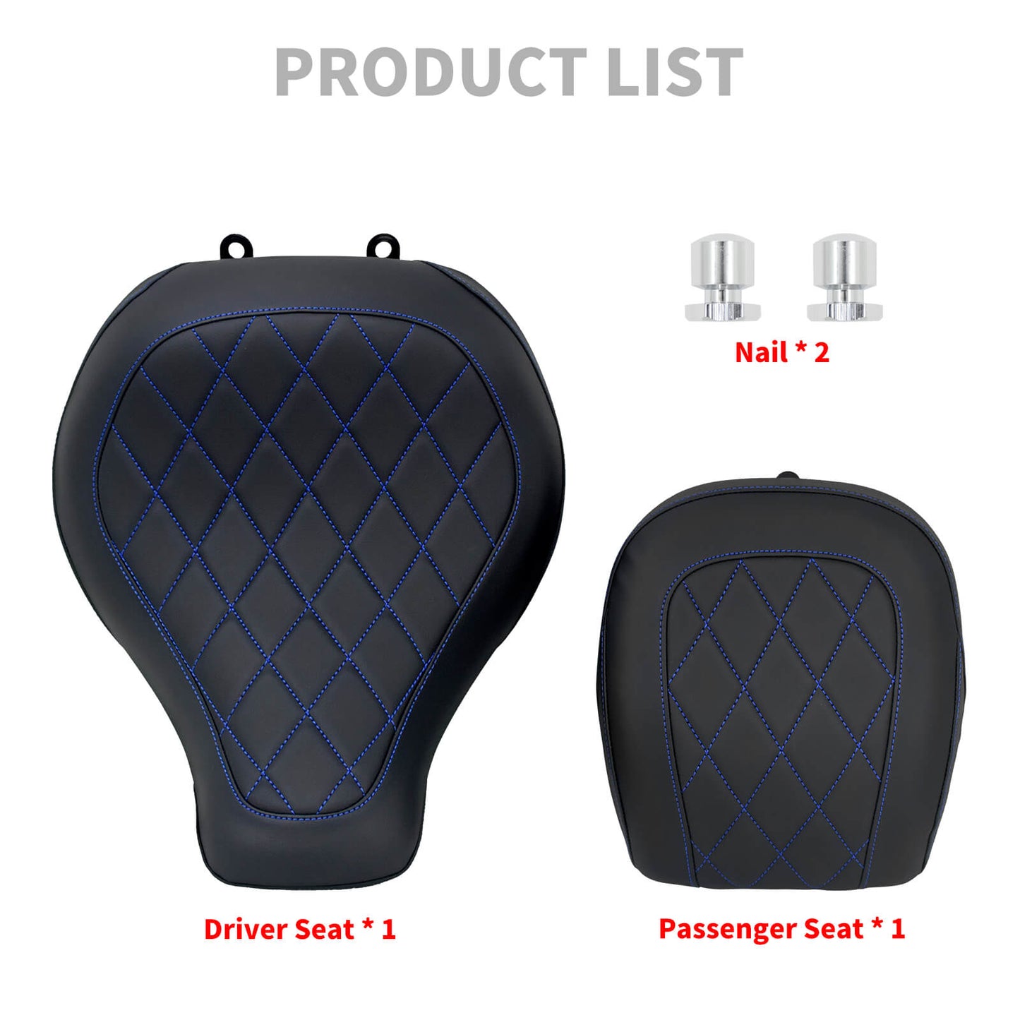 Driver & Passenger Seats For Harley Breakout 2023-2024 Fat Boy 2018-2024 Blue Diamond | HCmotorku