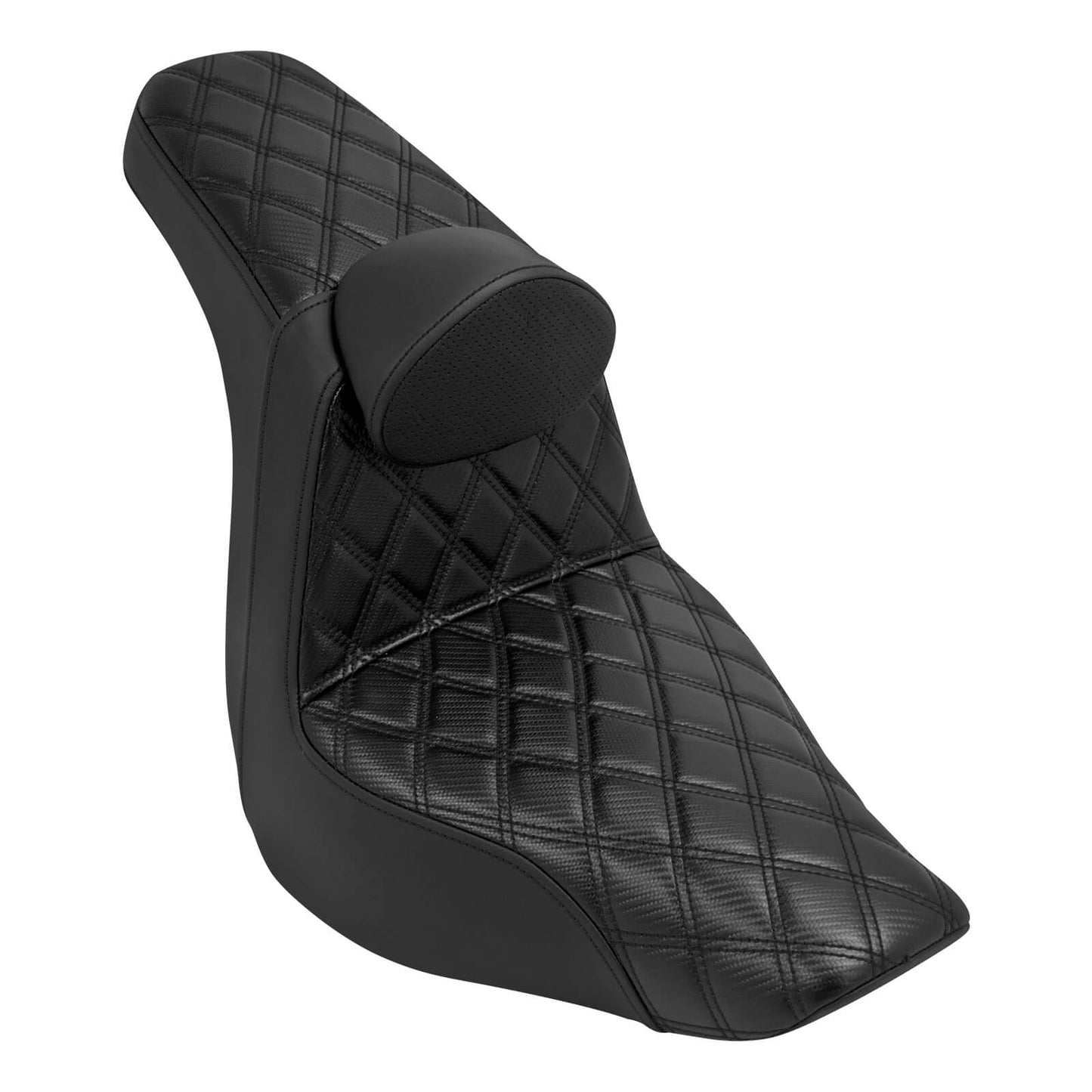 Driver Passenger Gel Seat w/ Backrest Black For Harley Low Rider FXLRST 2018-2024 | HCmotorku