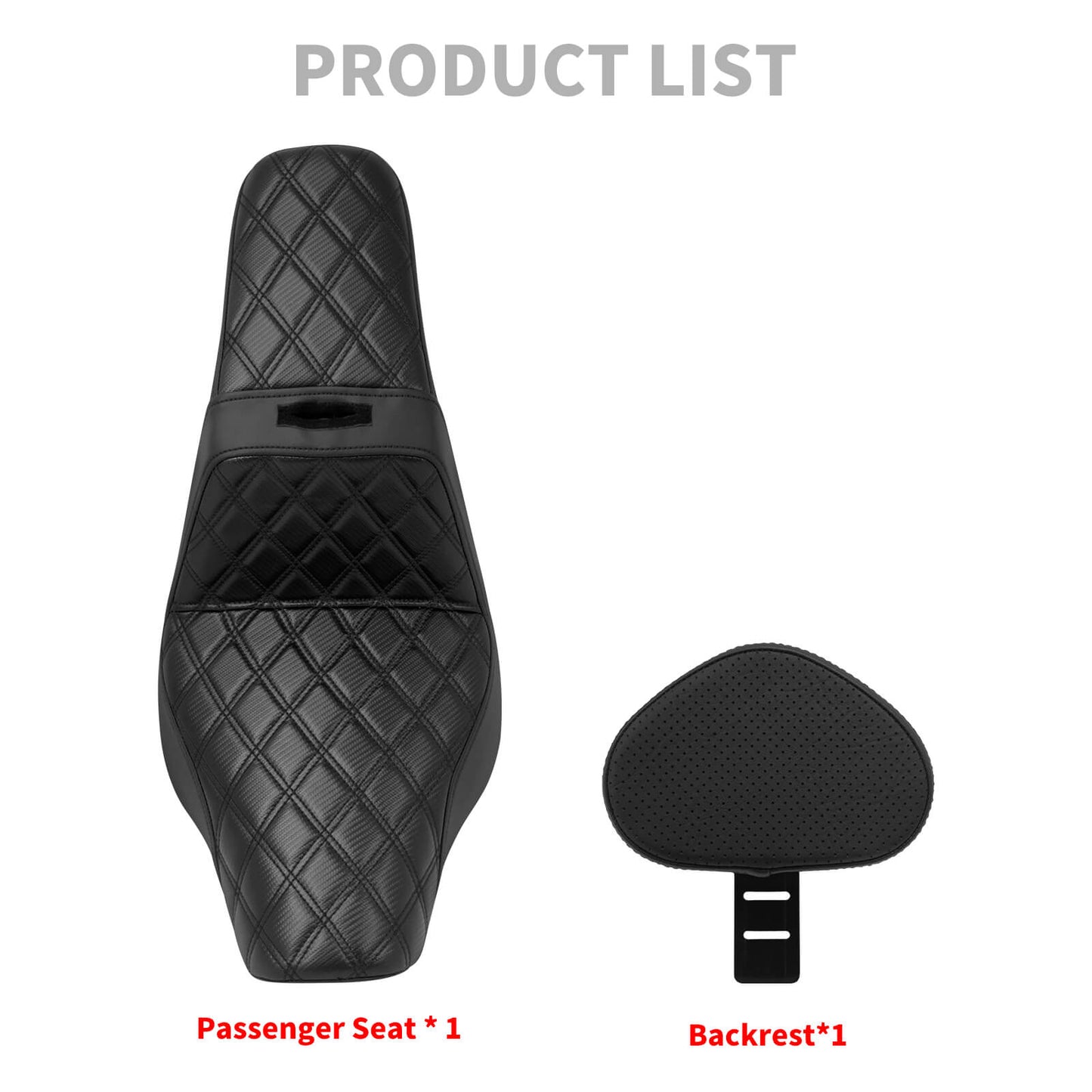 Driver Passenger Gel Seat w/ Backrest Black For Harley Low Rider FXLRST 2018-2024 | HCmotorku