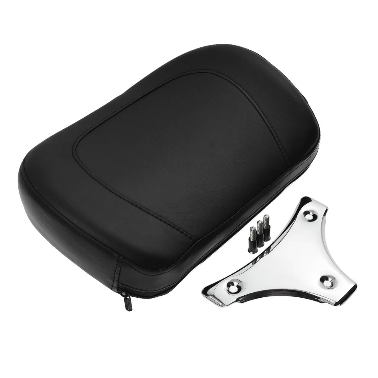 Sissy Bar Backrest Pad w/ Chrome Bracket Fit For Harley Touring FLHR FLHX 2009-2018 | HCmotorku