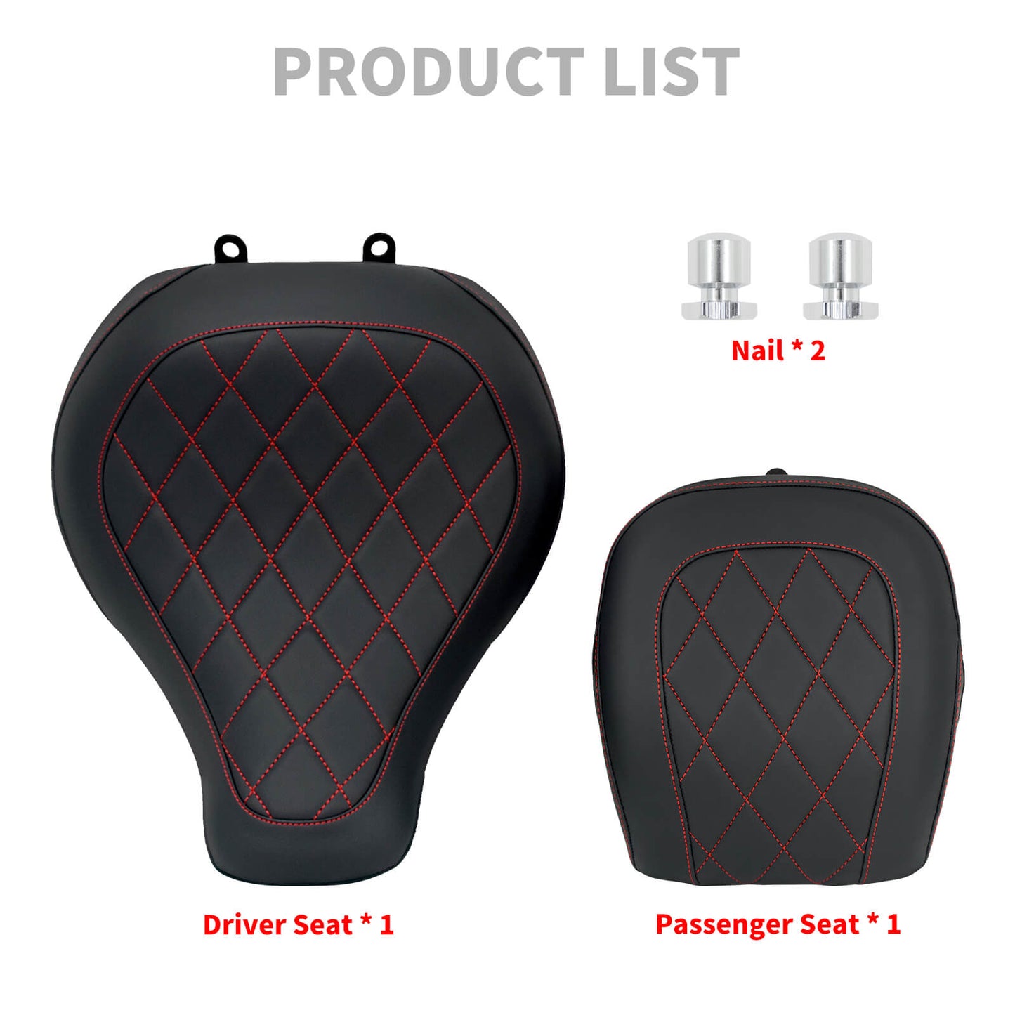Driver Passenger Seats Fit For Harley Fat Boy FLFB FLFBS 2018-2024 Red & Black | HCmotorku