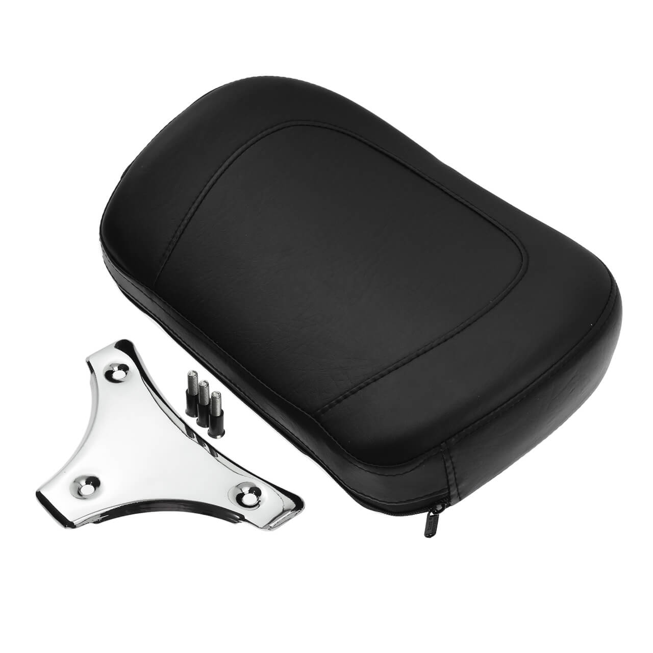 Sissy Bar Backrest Pad w/ Chrome Bracket Fit For Harley Touring FLHR FLHX 2009-2018 | HCmotorku