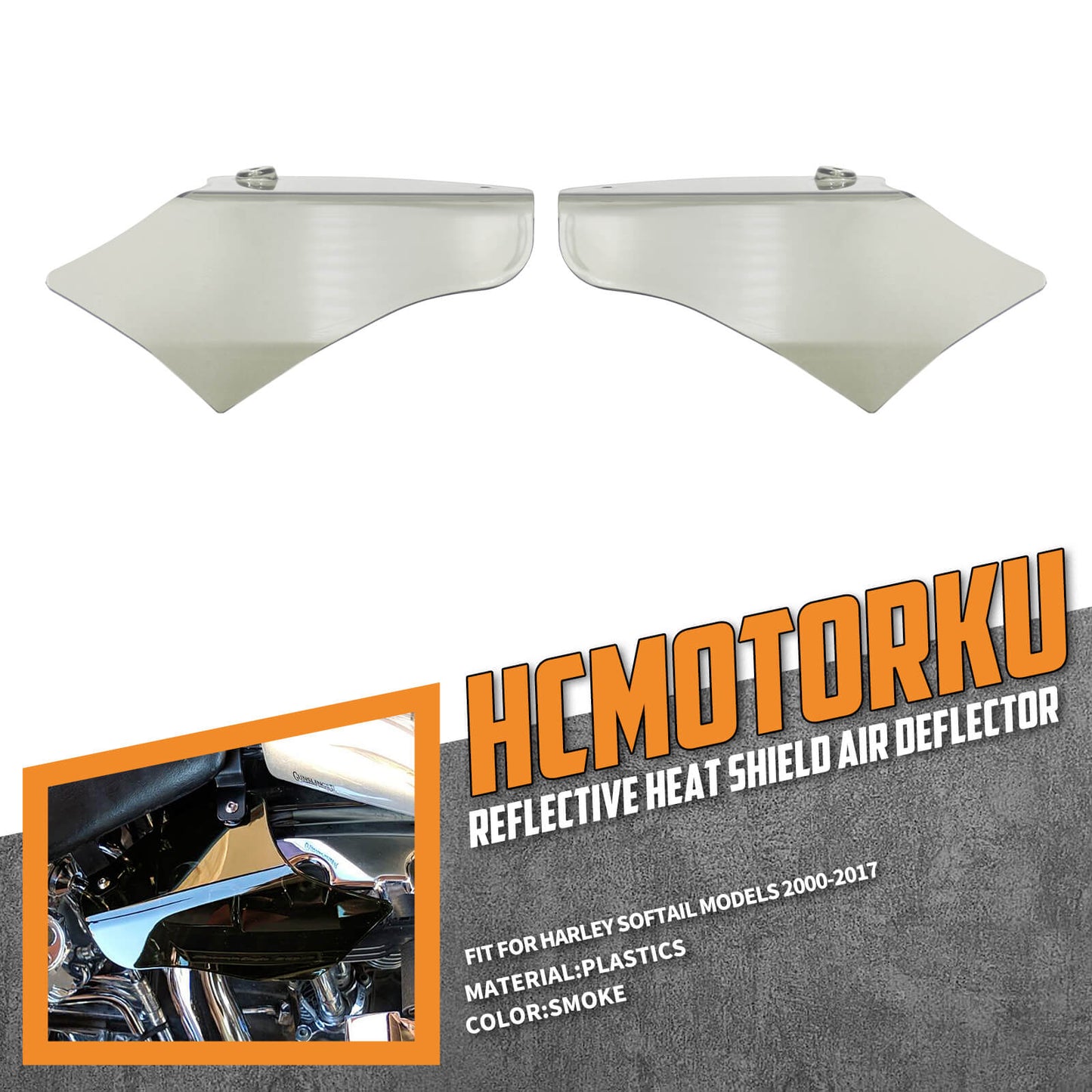 1 Pair Mid-frame Heat Shield Air Deflector Fit For Harley Softail Fatboy 2000-2017 | HCmotorku