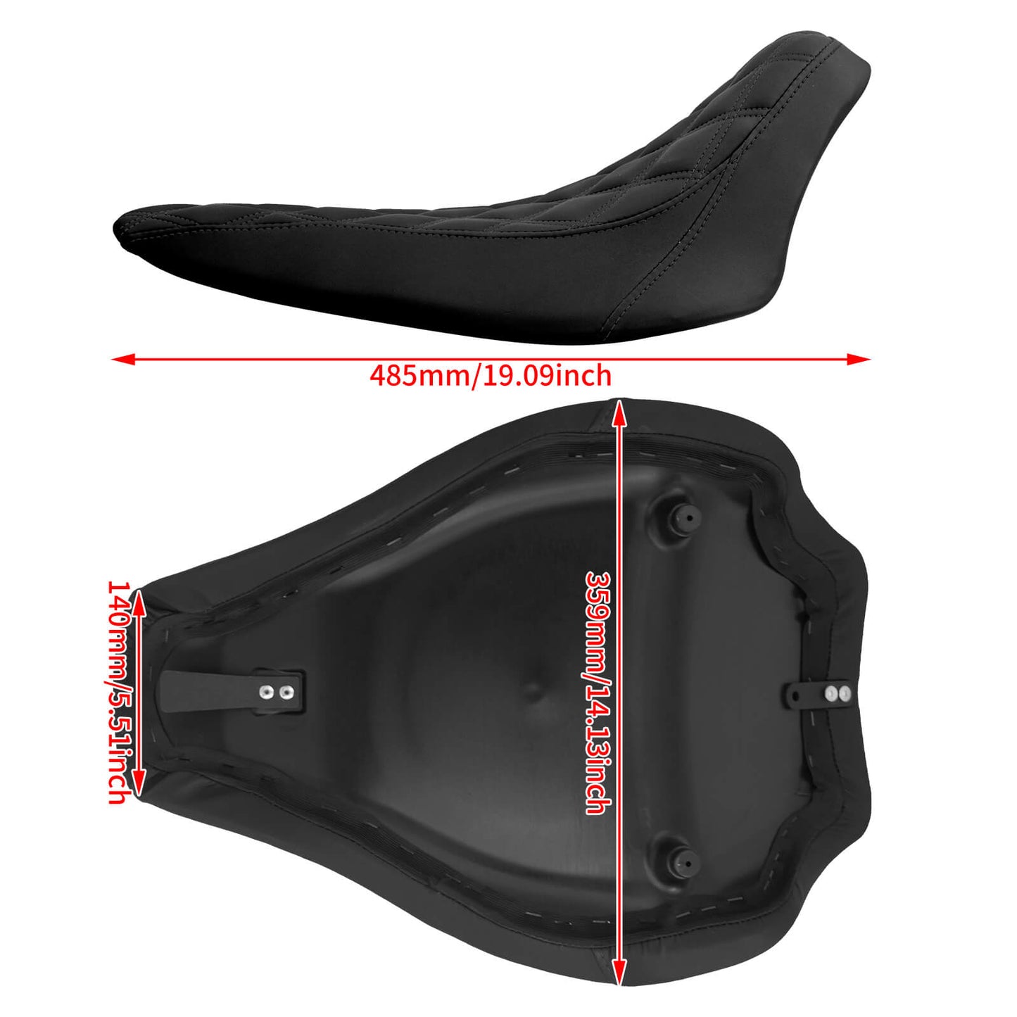 Diamond Solo Seat Black For Harley Softail Rocker C FXCWC 2008-2017 Breakout FXSB 2013 | HCmotorku