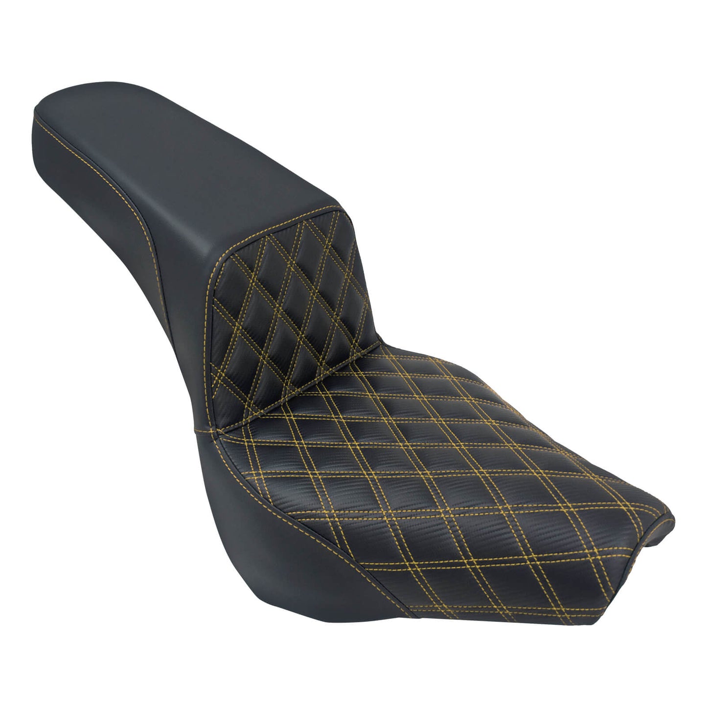 Bevel Two-Up Seat Driver Passenger Seat Yellow Stitching for Harley Softail 2018-2025 | HCmotorku