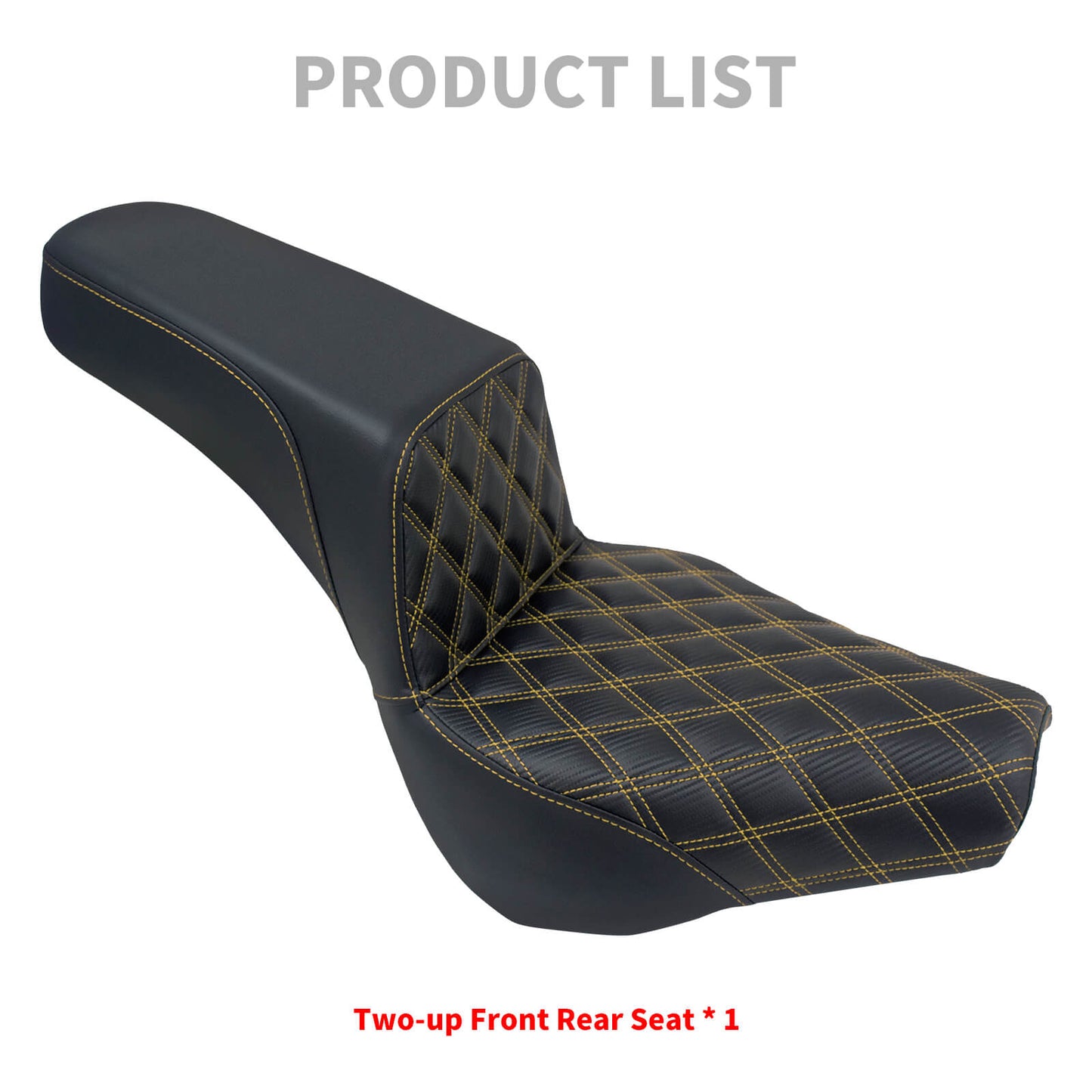 Bevel Two-Up Seat Driver Passenger Seat Yellow Stitching for Harley Softail 2018-2025 | HCmotorku