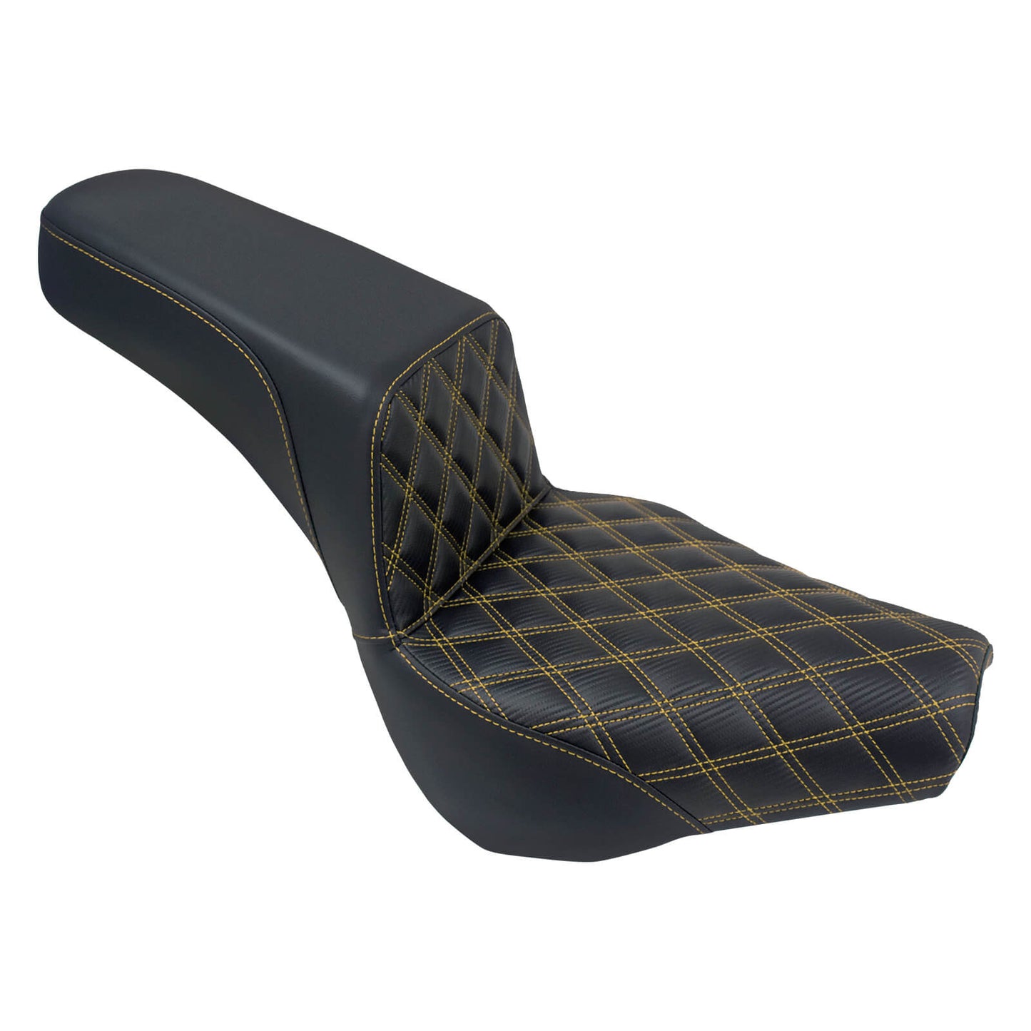 Bevel Two-Up Seat Driver Passenger Seat Yellow Stitching for Harley Softail 2018-2025 | HCmotorku