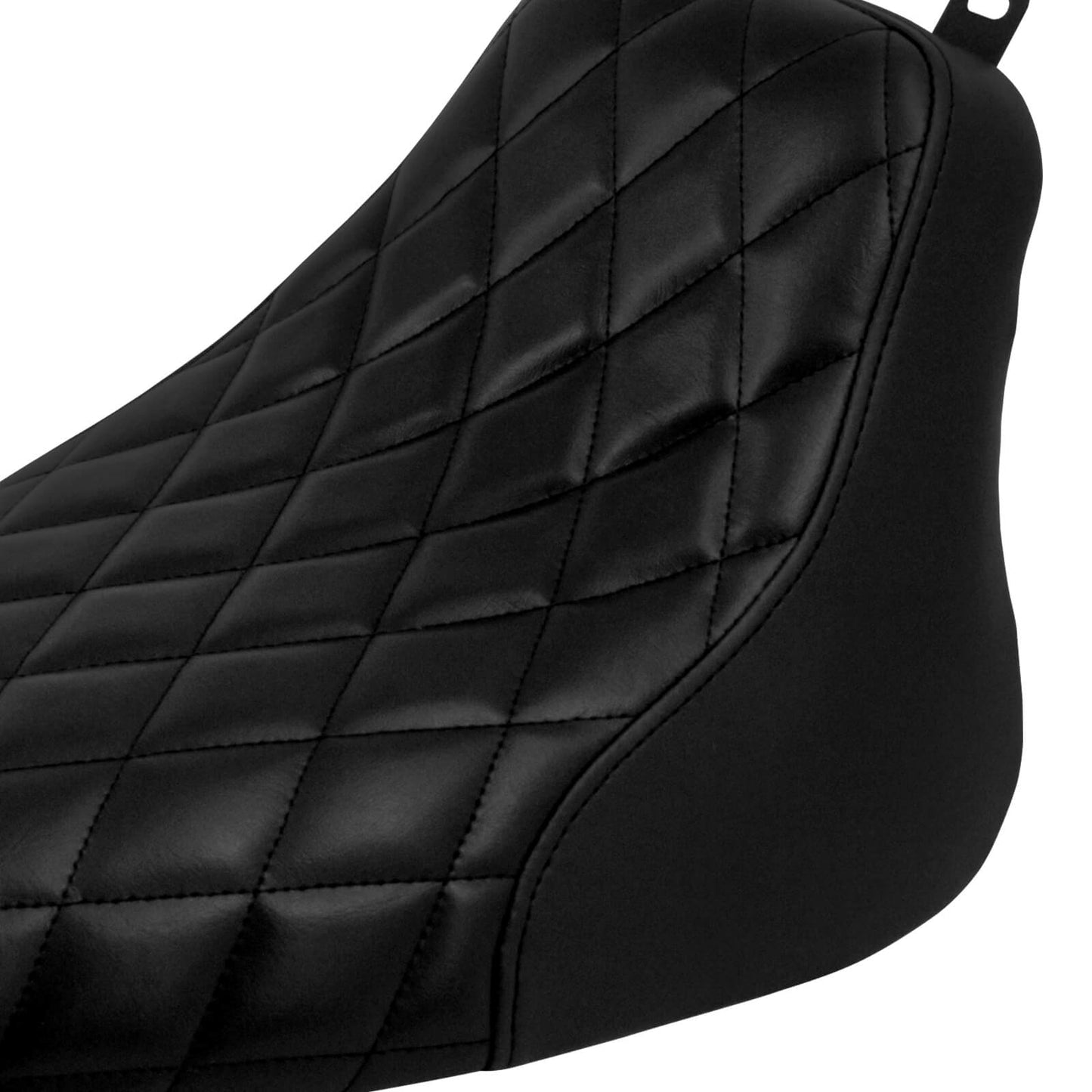 Solo Seat Cushion Black Single Line Diamond Fit For Harley Heritage Softail Deluxe 2006-2017 | HCmotorku
